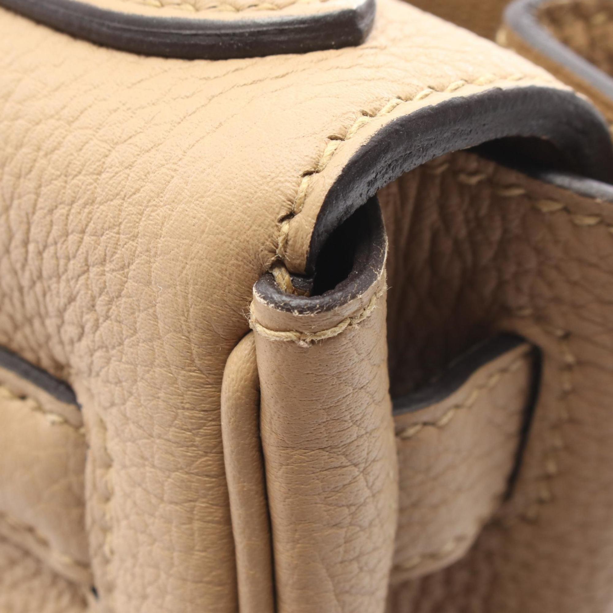 Hermes Beige Togo Leather Leather Handbag (Pre-Owned)