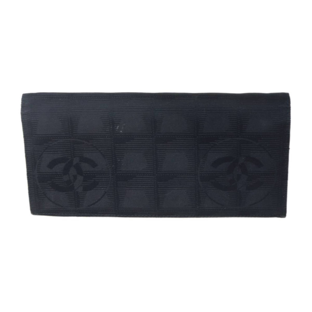 Chanel New Travel Line Black Long Wallet (Bi-Fold) (Pre-Owned)