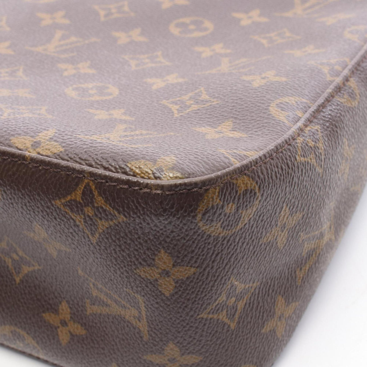 Louis Vuitton Brown Coated Canvas Leather Handbag Shoulder Bag (Pre-Owned)