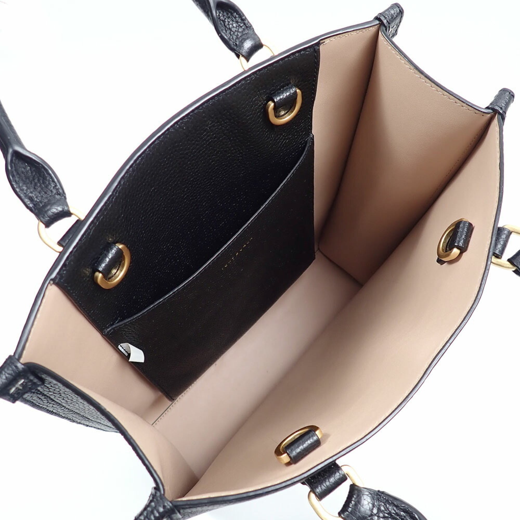 Tory Burch Black Leather Handbag Tote Bag (Pre-Owned)