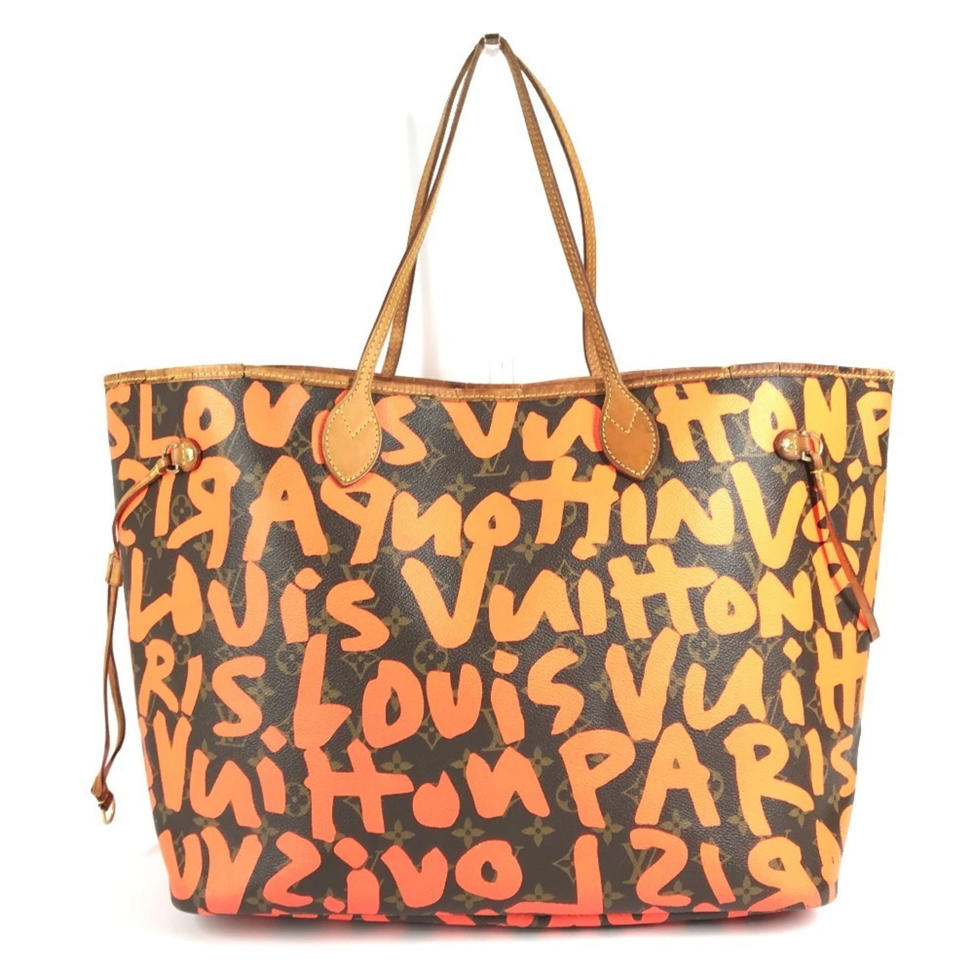 Louis Vuitton Brown Galle Orange Monogram Graffiti Shoulder Bag Tote Bag (Pre-Owned)
