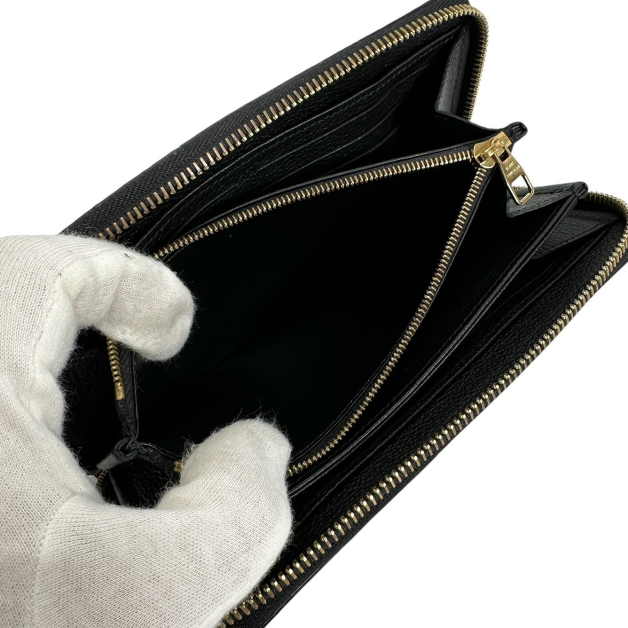 Louis Vuitton Beige Black Monogram Empreinte Long Wallet (Bi-Fold) (Pre-Owned)