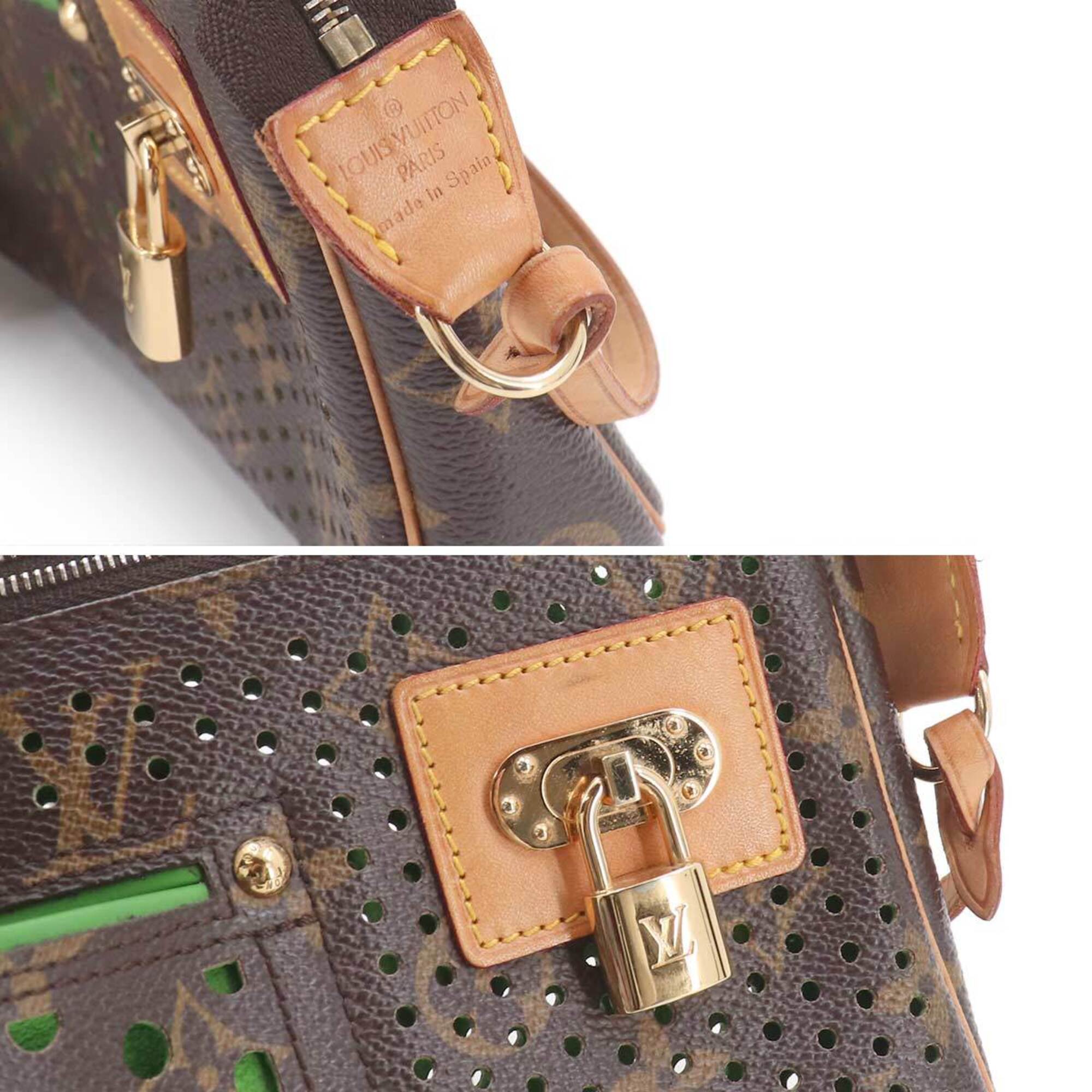 Louis Vuitton Monogram Vert Monogram Perforated Canvas Handbag Pochette (Pre-Owned)