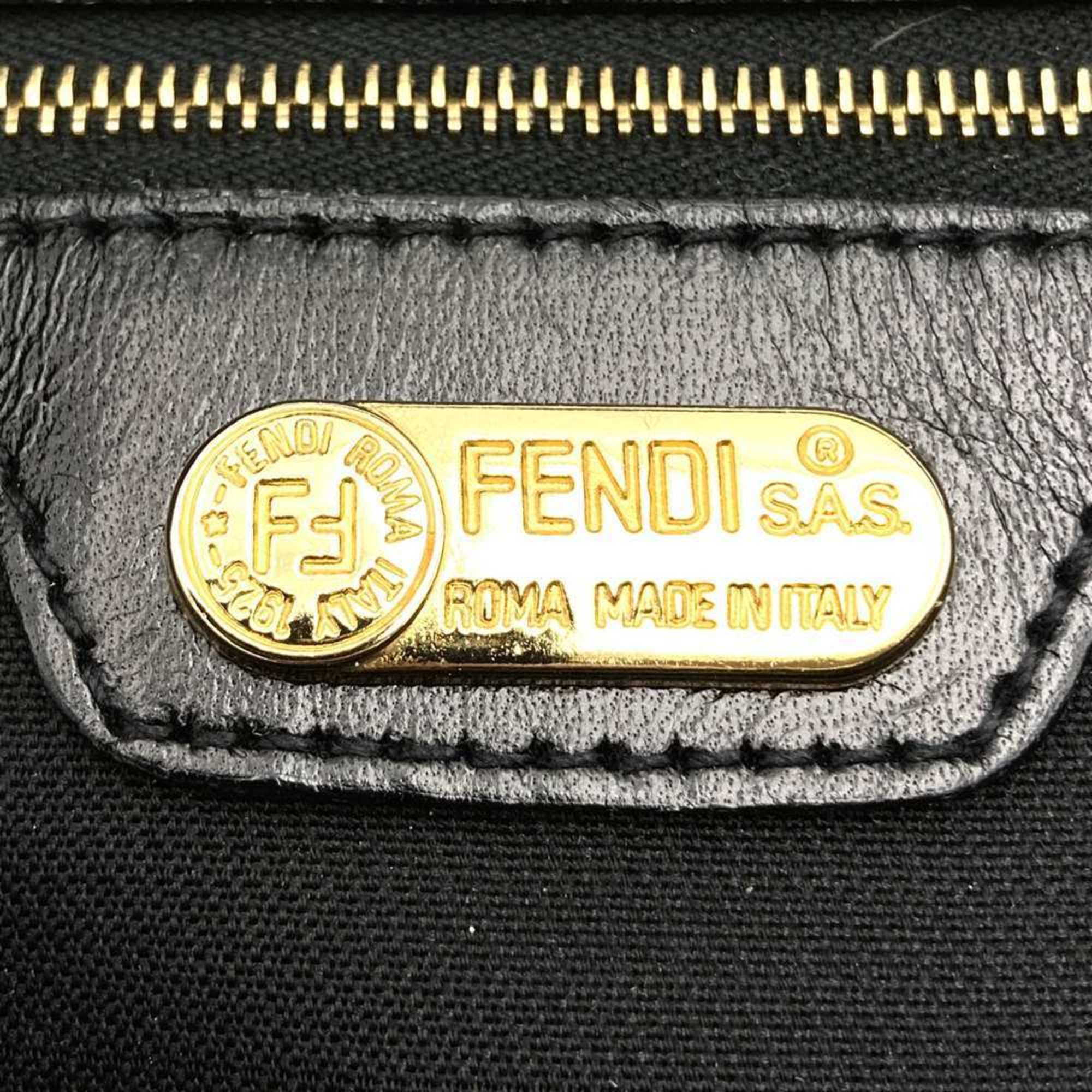 Fendi Black Nylon Leather Shoulder Bag (Pre-Owned)