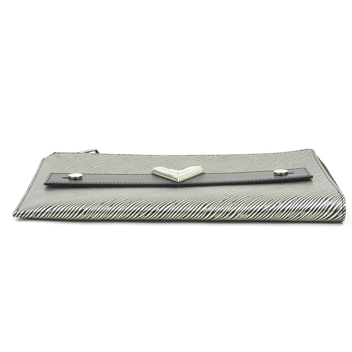 Louis Vuitton Black Silver Epi Leather Clutch Bag Pochette (Pre-Owned)
