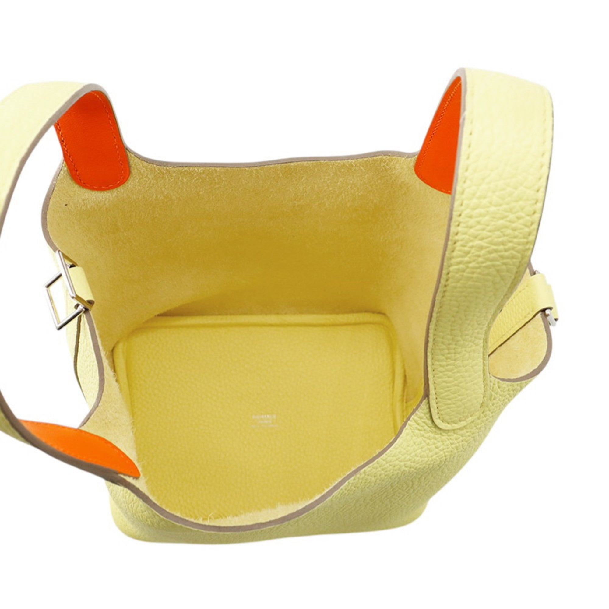 Hermes Orange Taurillon Clemence Leather Handbag (Pre-Owned)