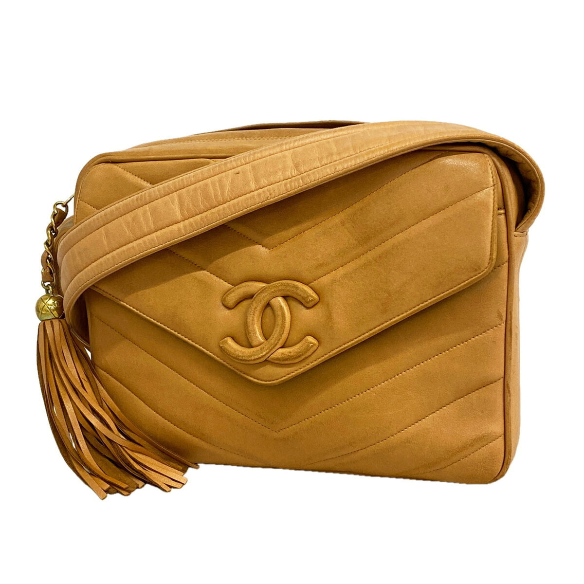 Chanel Brown Leather Shoulder Bag (Pre-Owned)