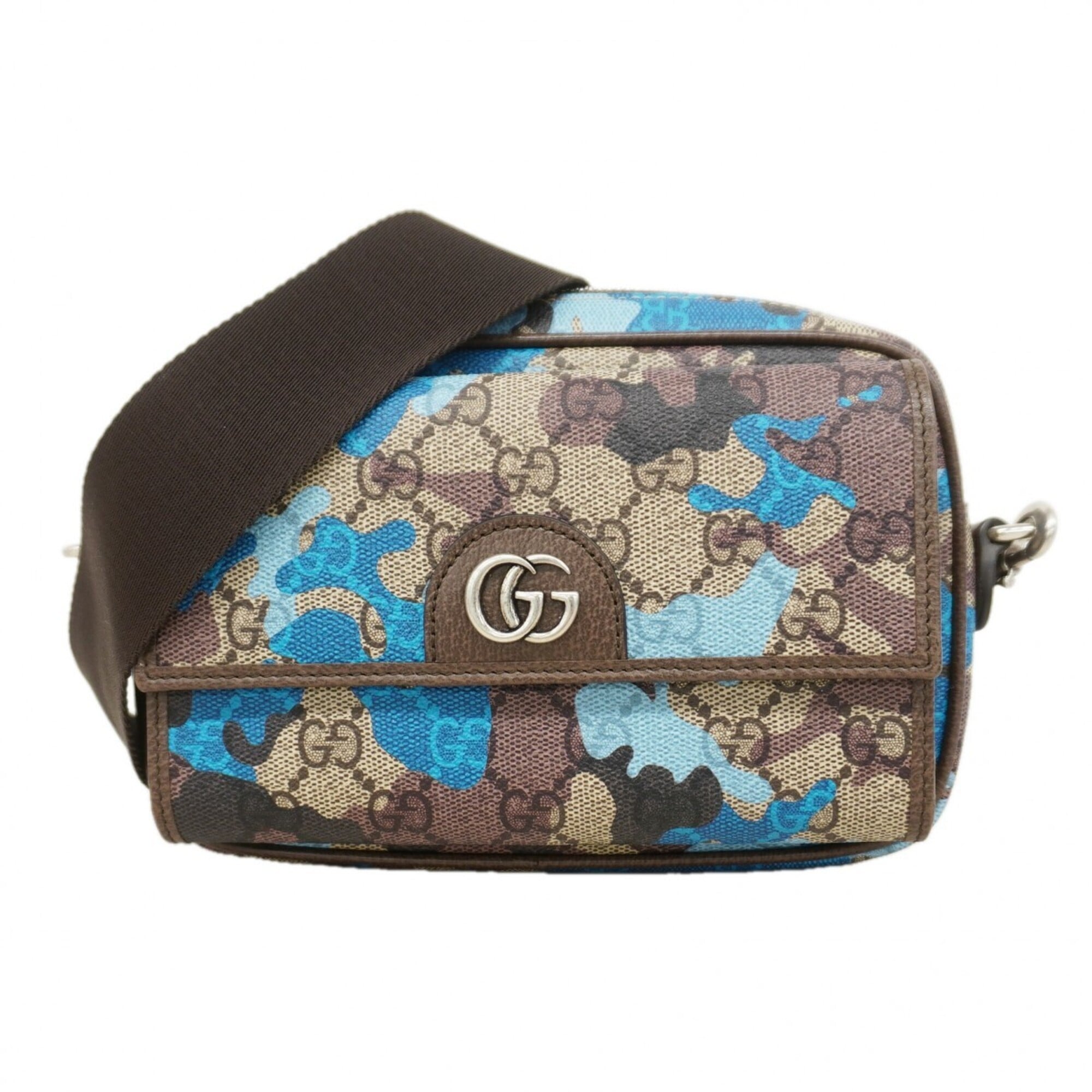Gucci Blue Brown Pvc Shoulder Bag (Pre-Owned)