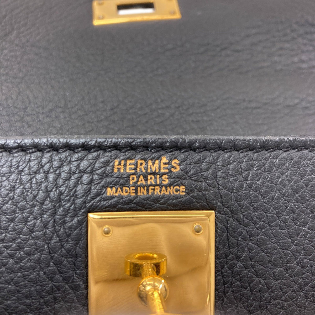 Hermes Kelly Black Taurillon Clemence Leather Handbag (Pre-Owned)