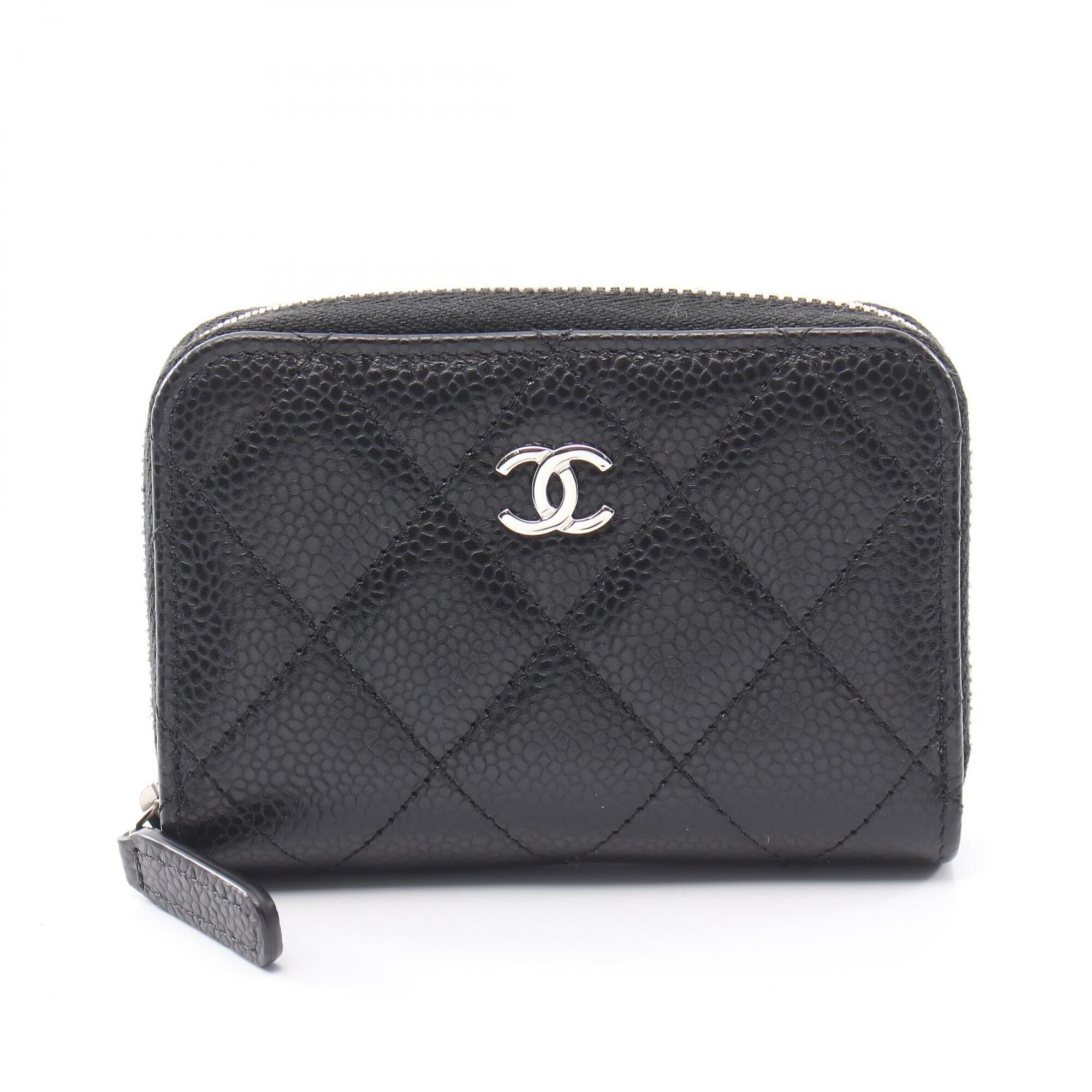 Chanel Black Grained Calfskin Coin Purse/Coin Case (Pre-Owned)