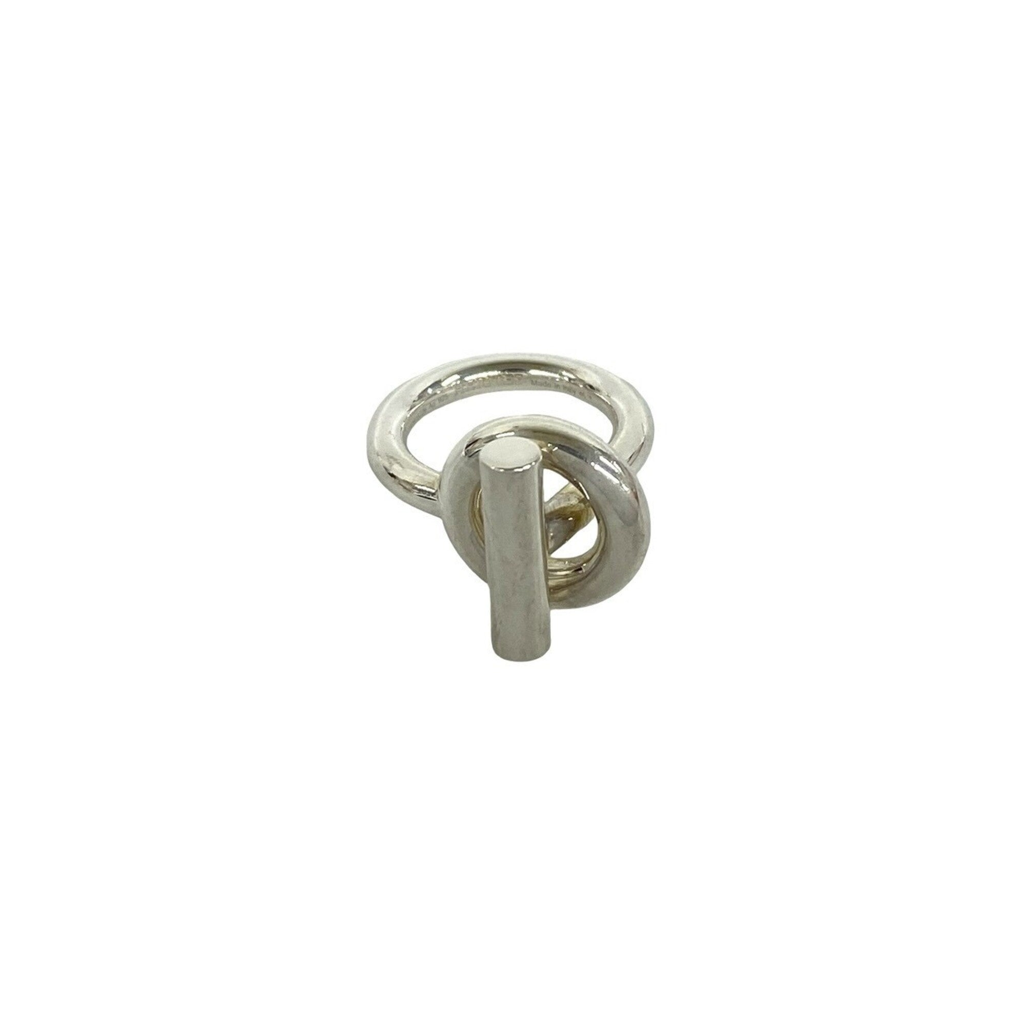 Hermes Silver Silver 925 Band Ring (Pre-Owned)