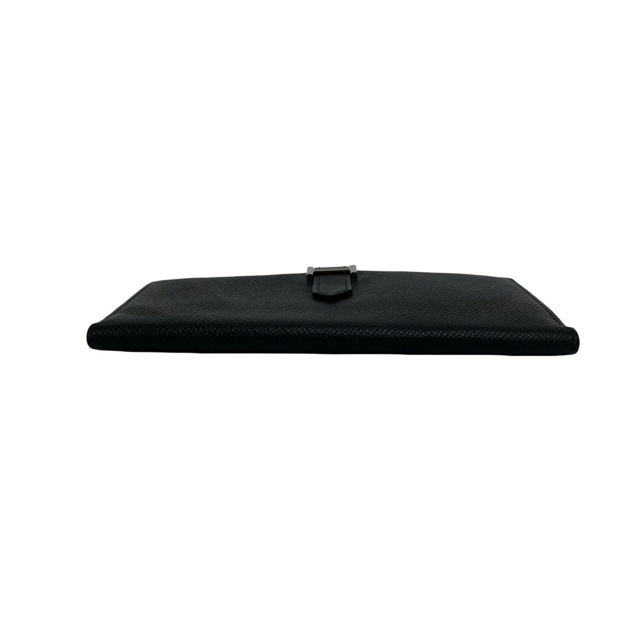 Hermes Black Epsom Leather Long Wallet (Bi-Fold) (Pre-Owned)