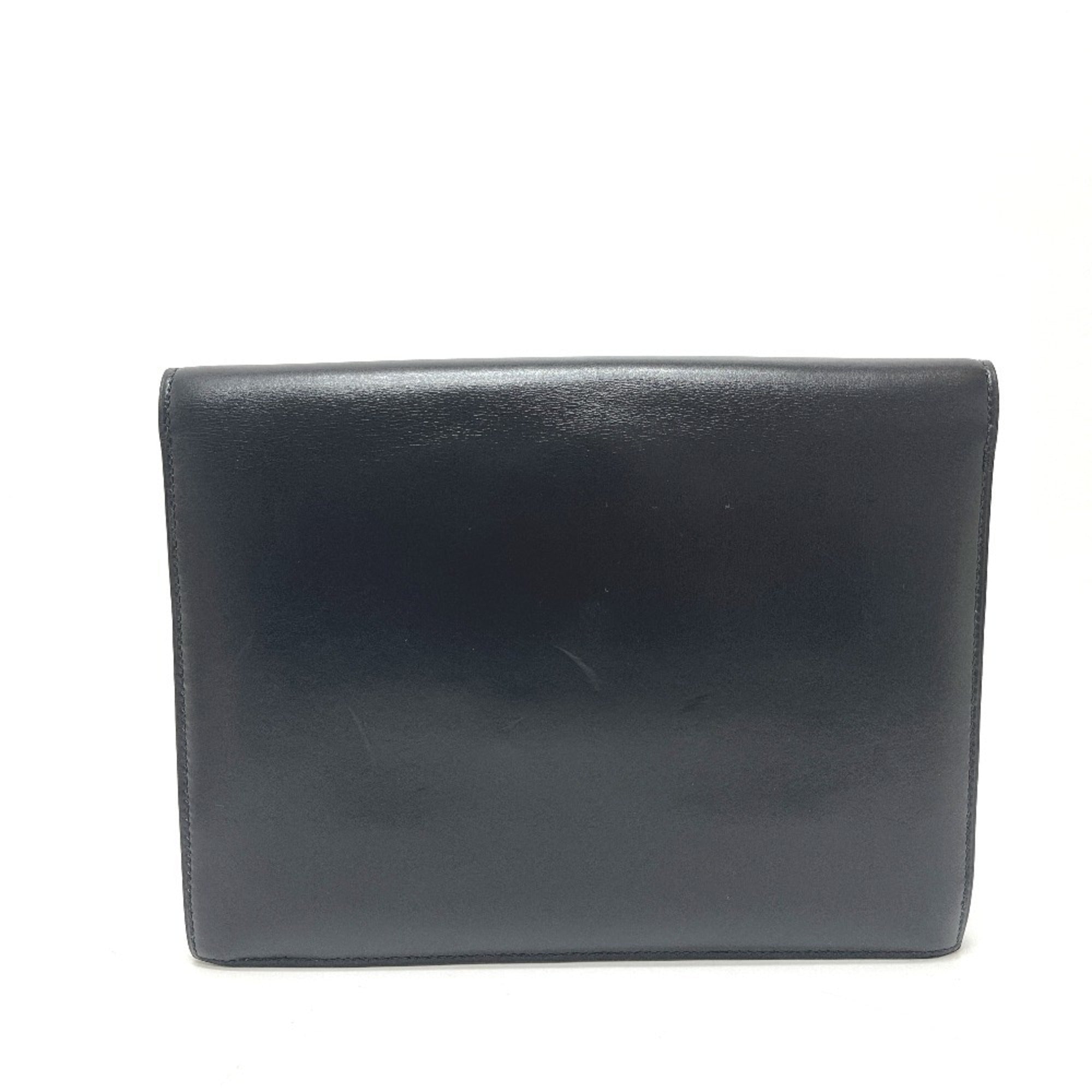 Hermes Black Box Calf Leather Clutch Bag (Pre-Owned)