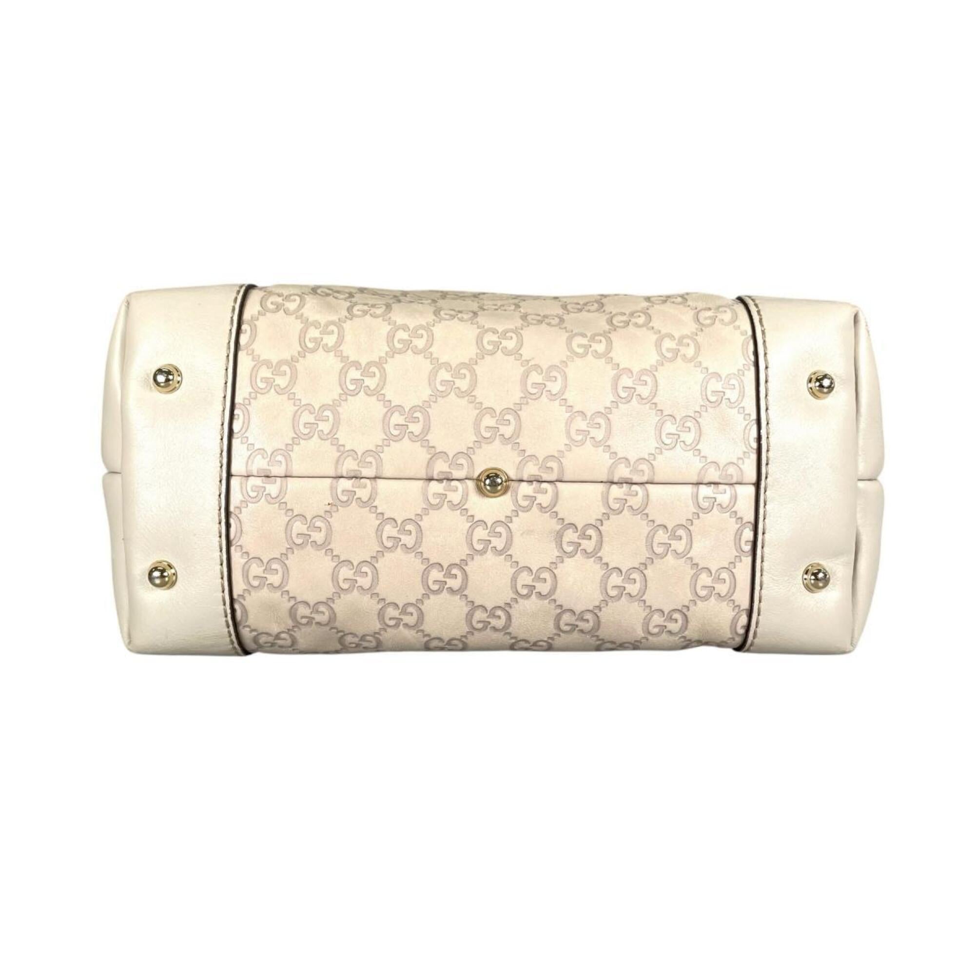 Gucci Beige Leather Shoulder Bag Tote Bag (Pre-Owned)