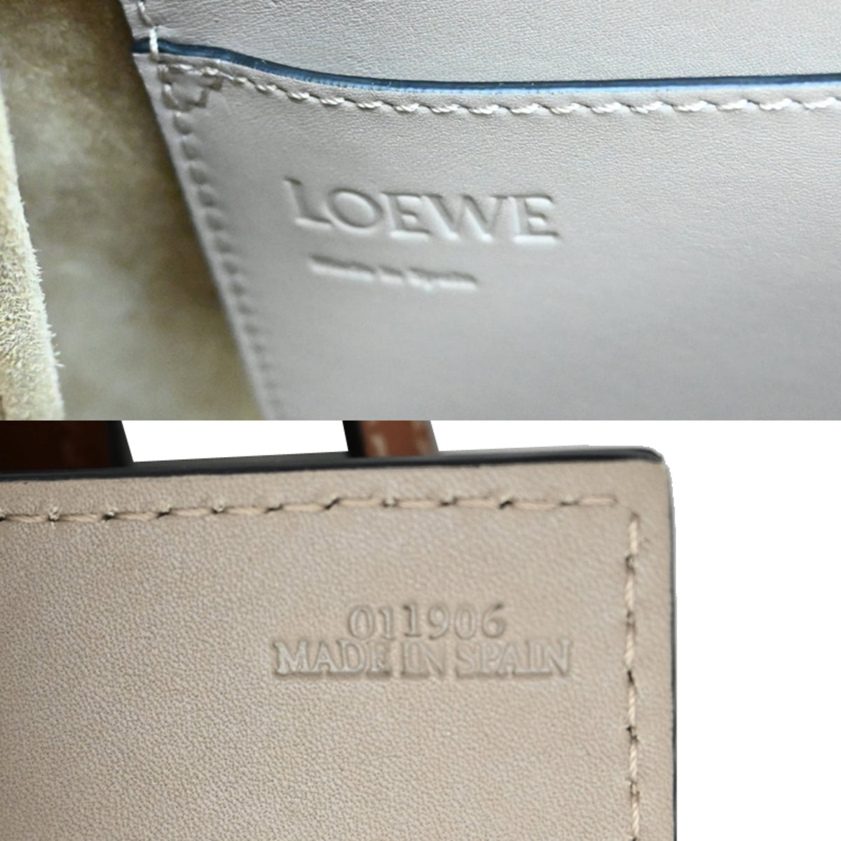 Loewe Beige Grayish Leather Shoulder Bag (Pre-Owned)