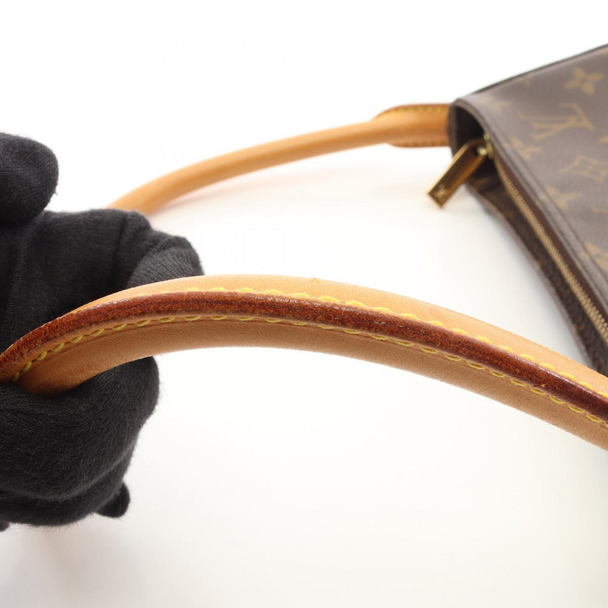 Louis Vuitton Brown Coated Canvas Leather Handbag Shoulder Bag (Pre-Owned)