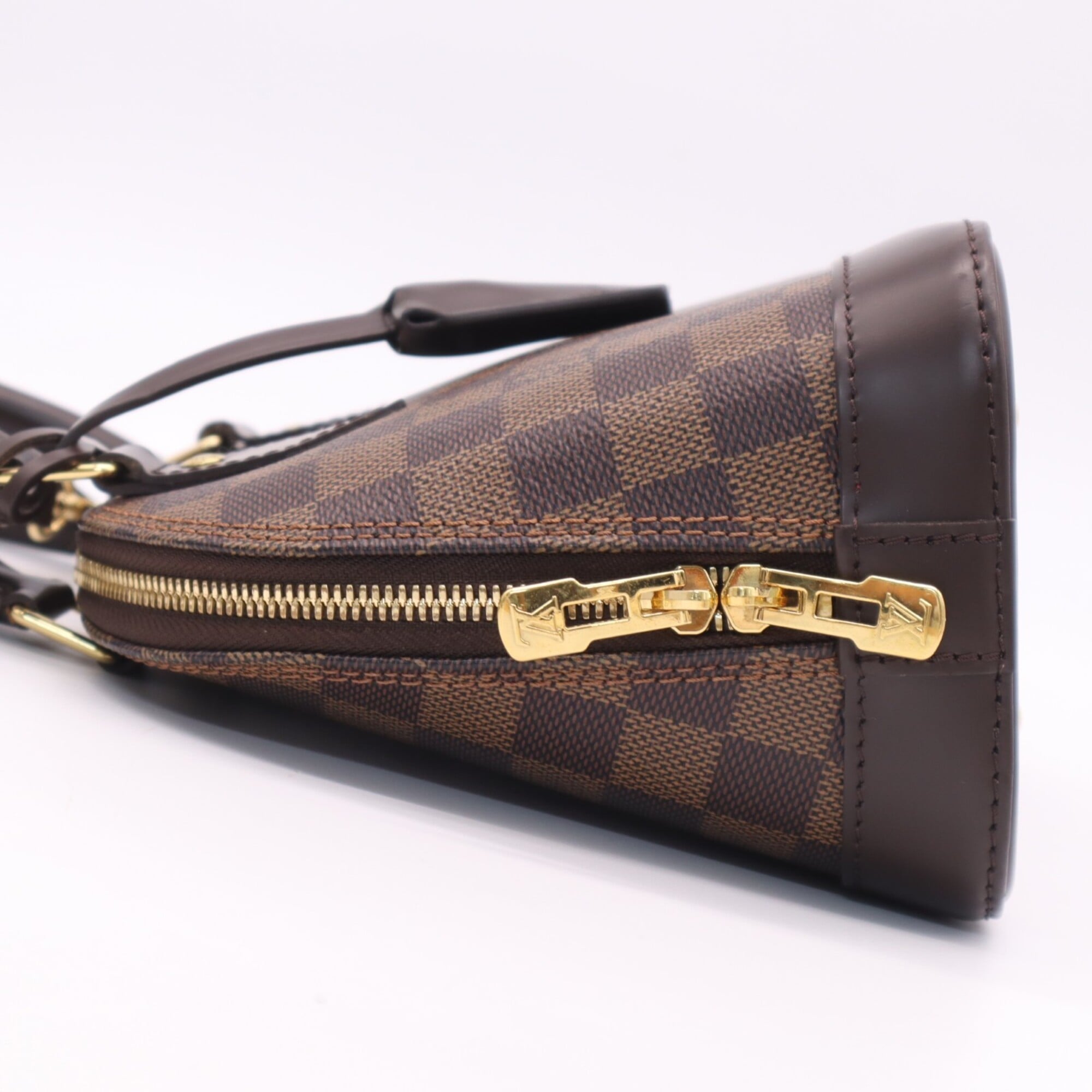 Louis Vuitton Damier Beige Brown Damier Canvas Coated Canvas Leather Handbag Pouch (Pre-Owned)