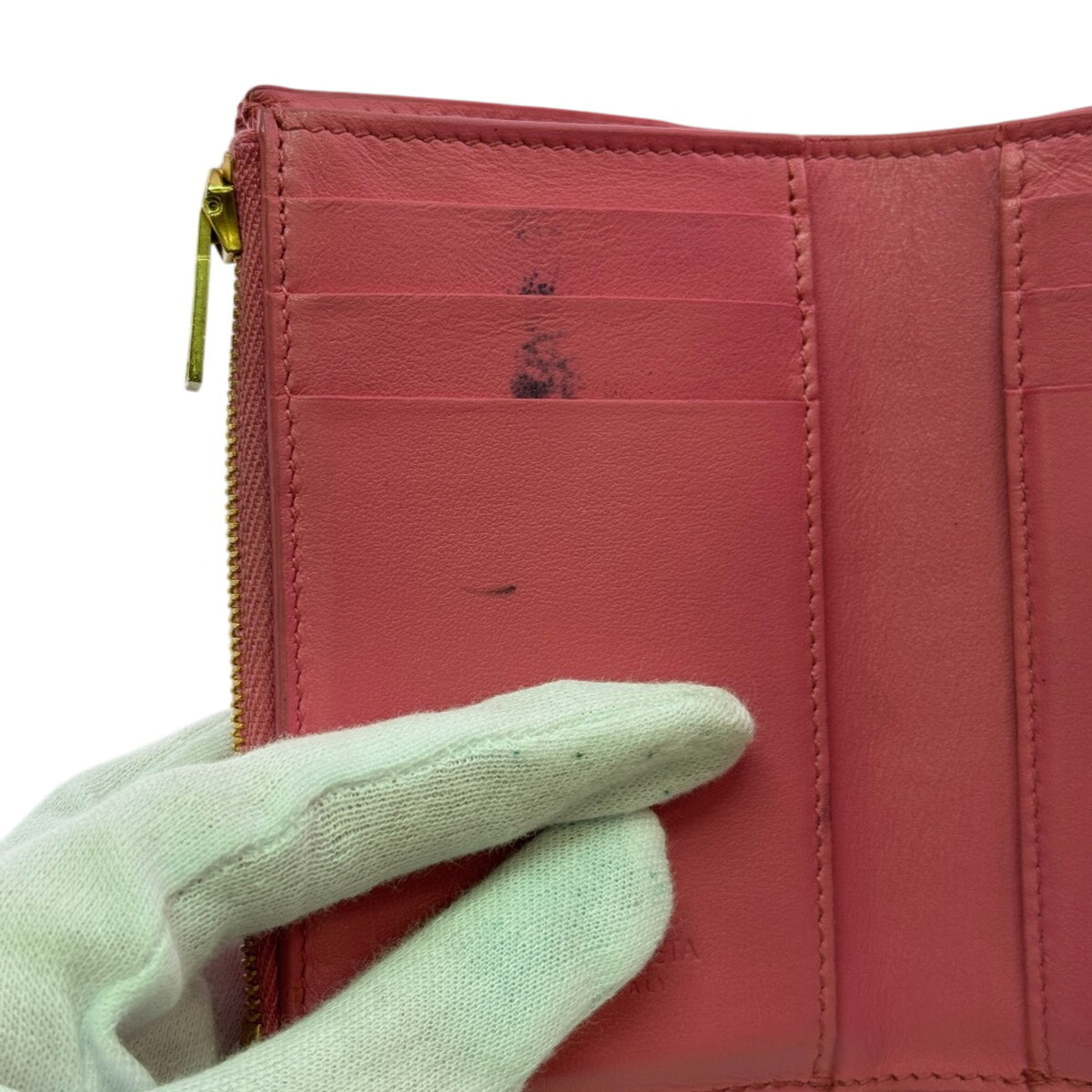 Bottega Veneta Pink Leather Wallet (Tri-Fold) (Pre-Owned)