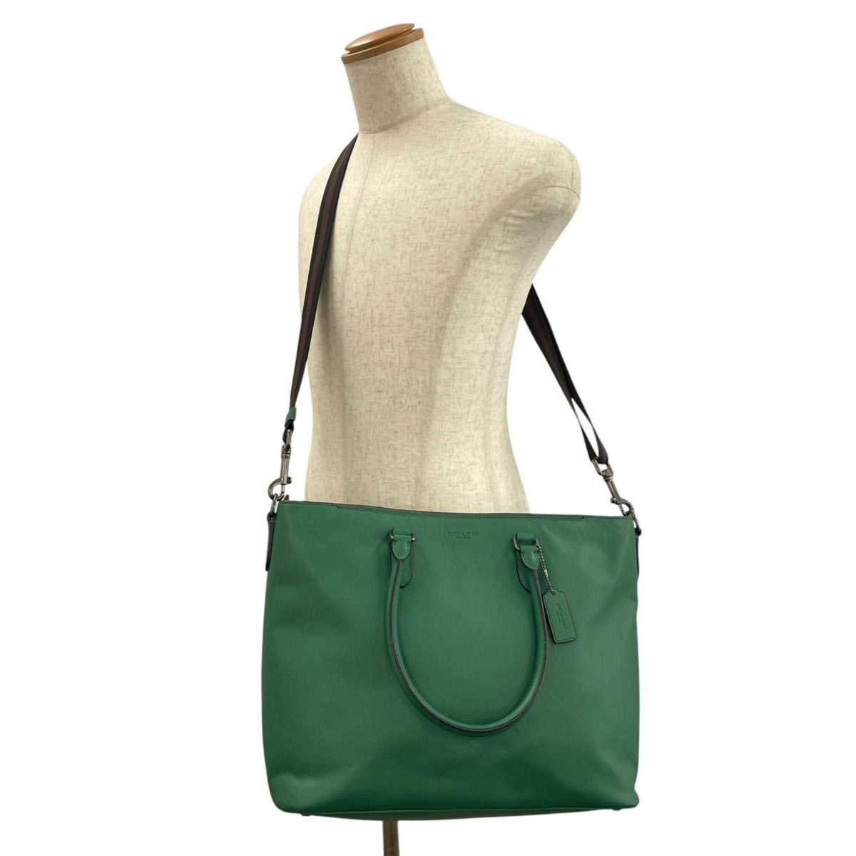 Coach Green Leather Tote Bag (Pre-Owned)