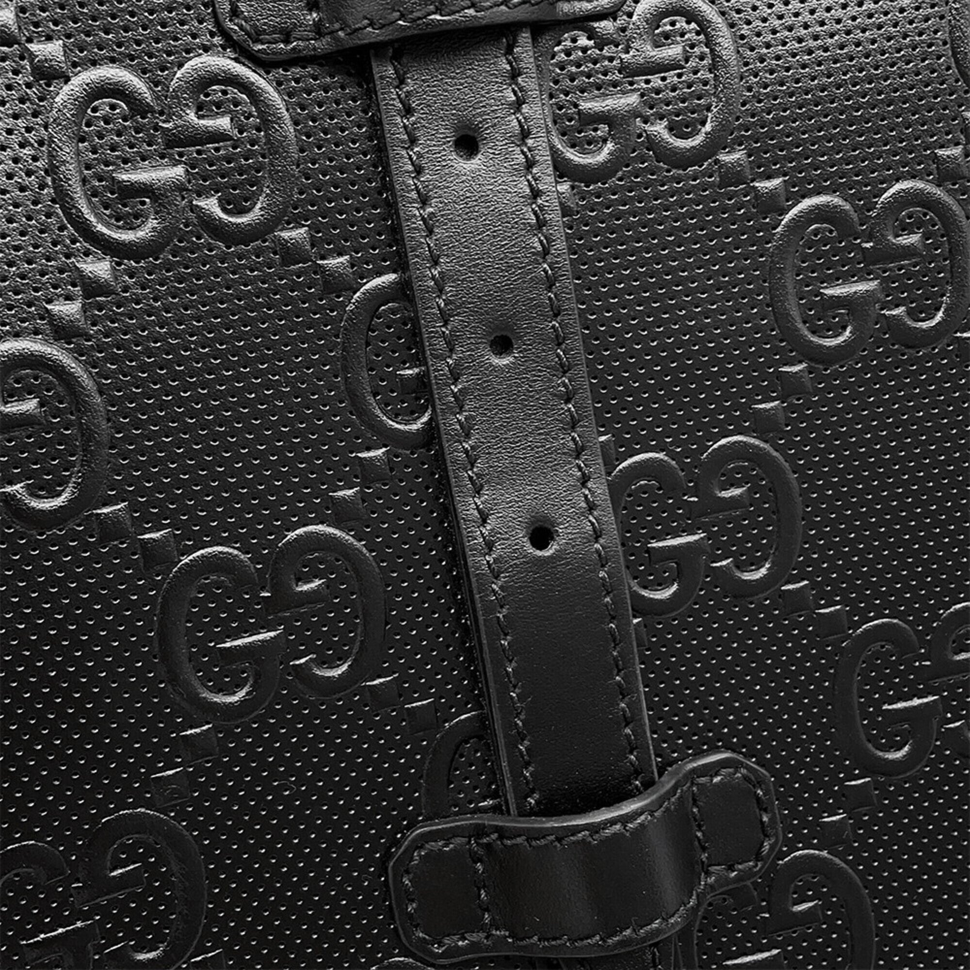Gucci Black Leather Handbag Tote Bag (Pre-Owned)