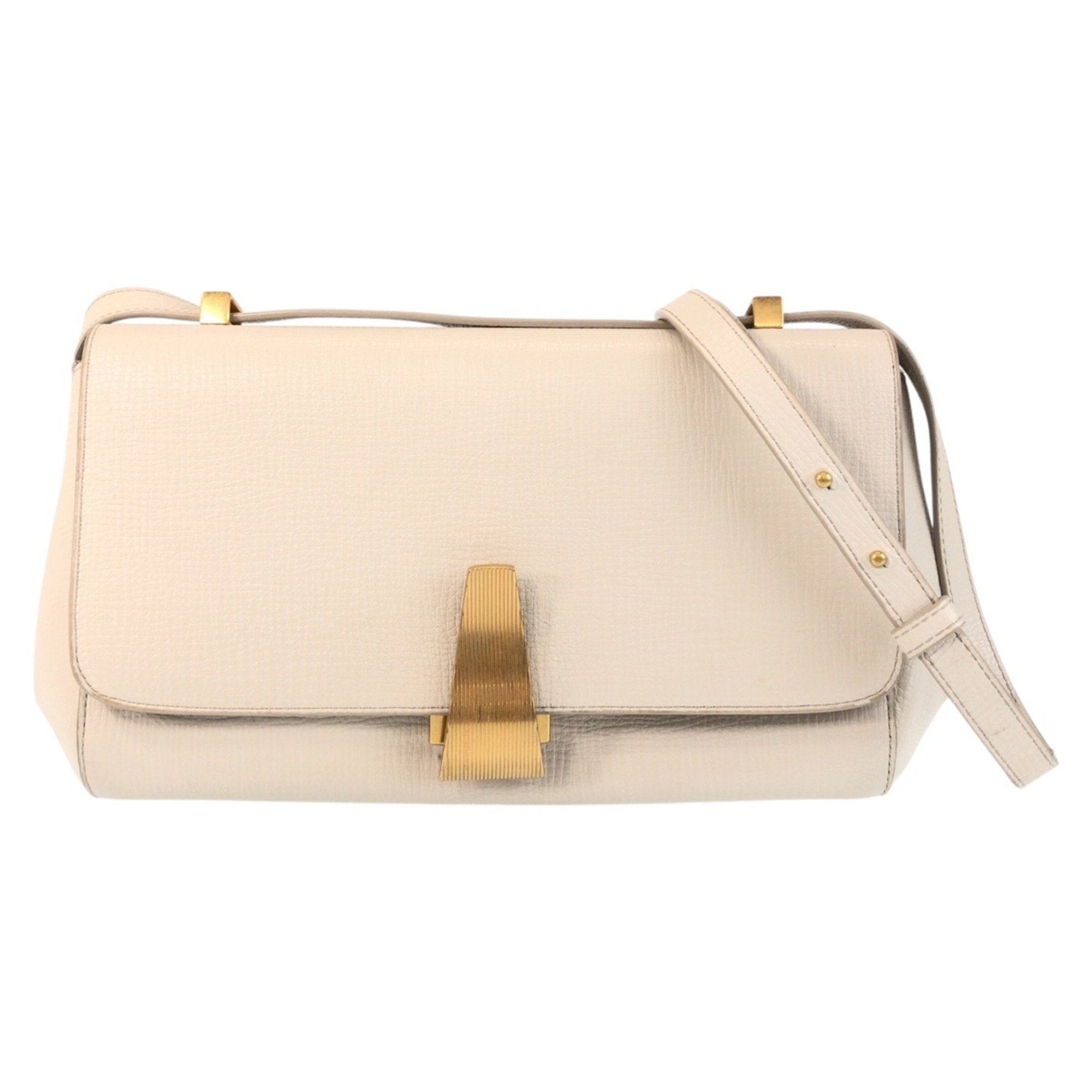 Bottega Veneta Ivory Leather Shoulder Bag (Pre-Owned)