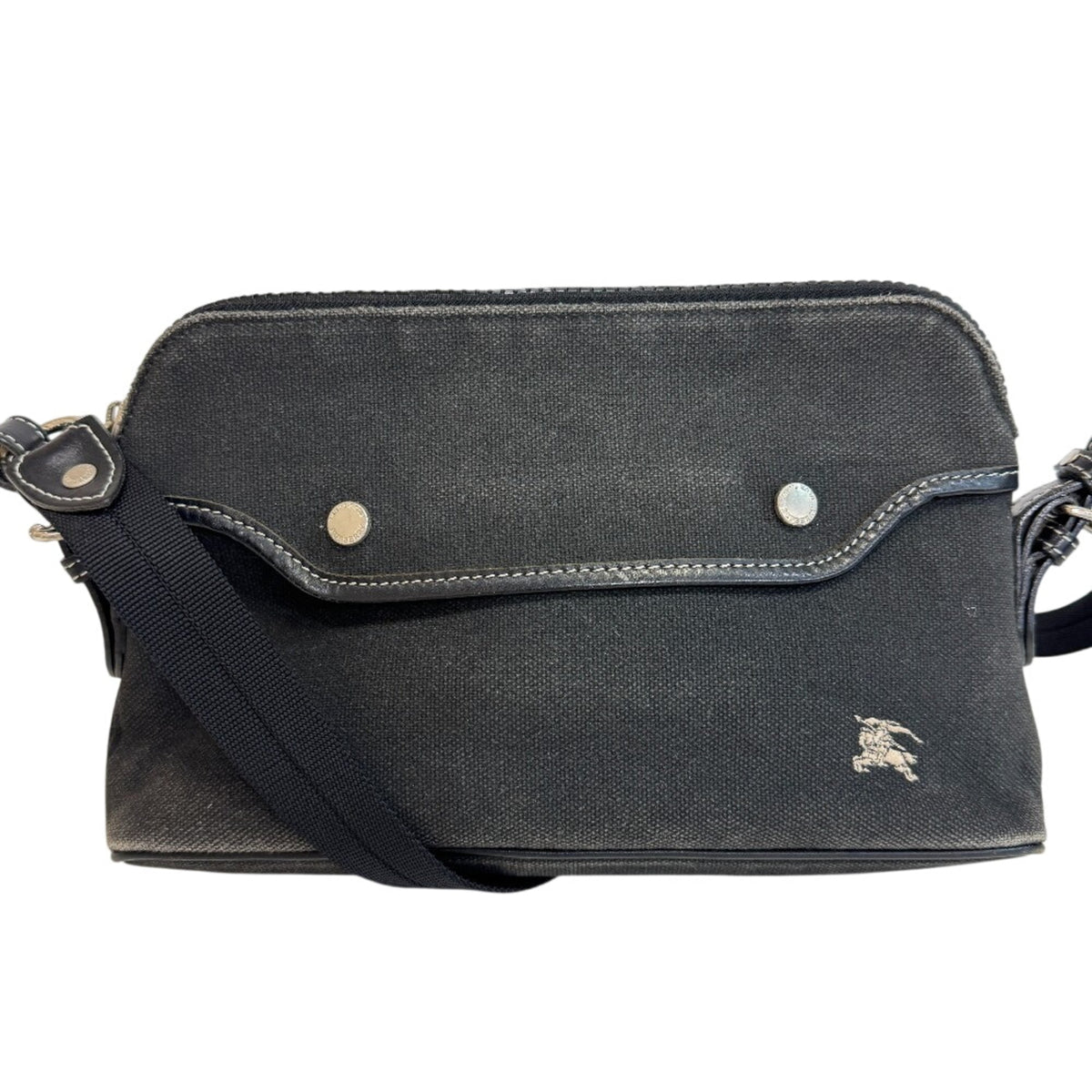 Burberry Black Canvas Shoulder Bag (Pre-Owned)