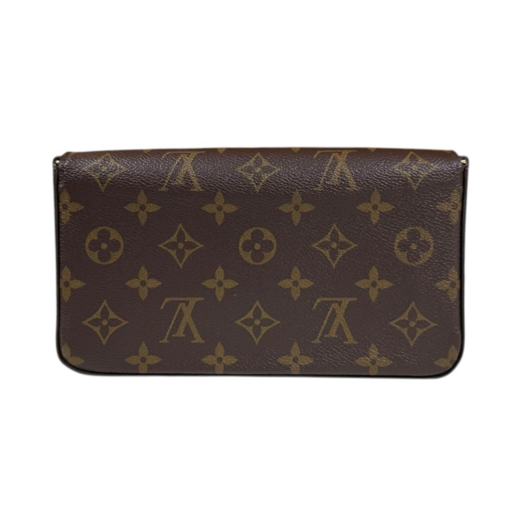 Louis Vuitton Brown Fuchsia Monogram Canvas Pochette Shoulder Bag (Pre-Owned)