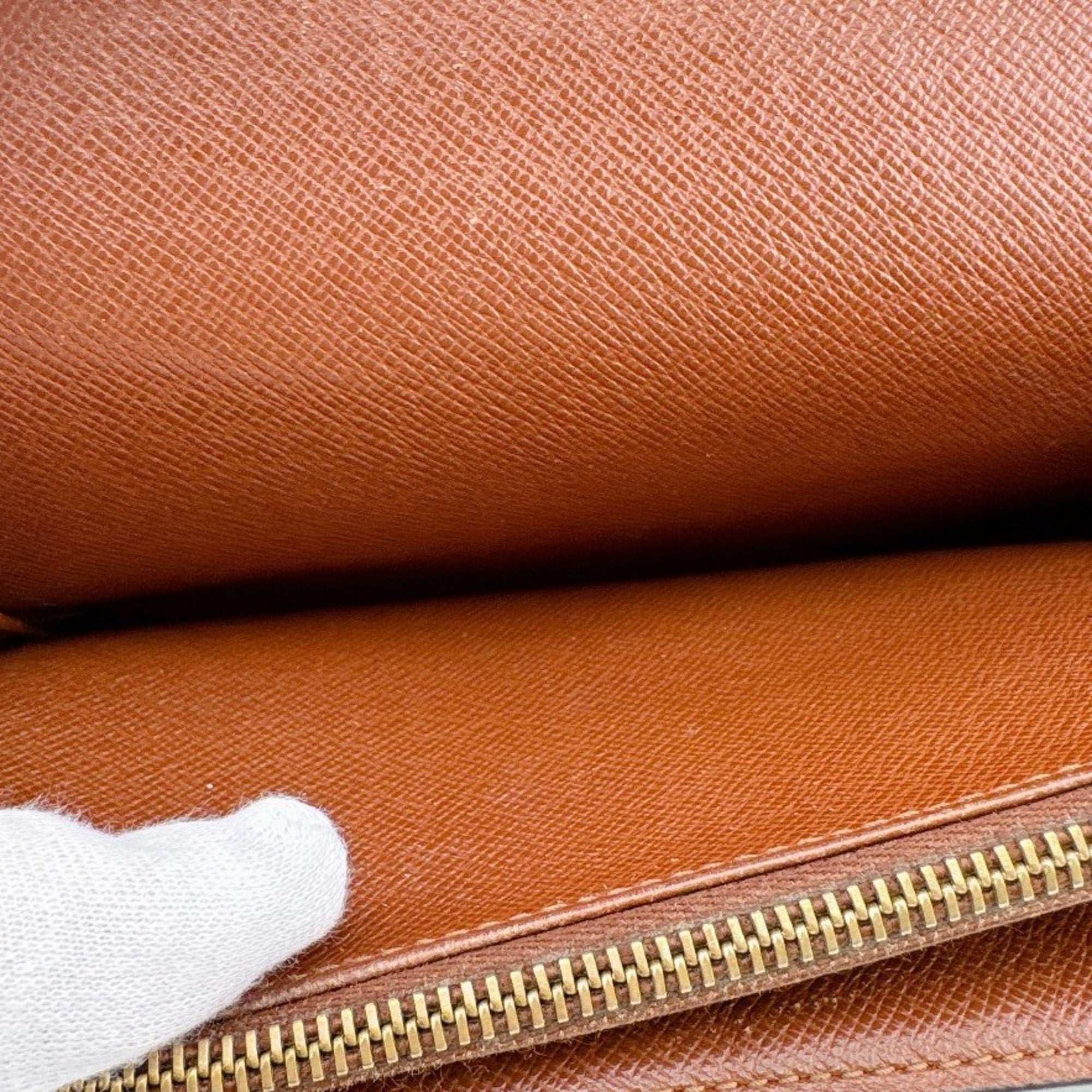 Louis Vuitton Brown Leather Long Wallet (Tri-Fold) (Pre-Owned)