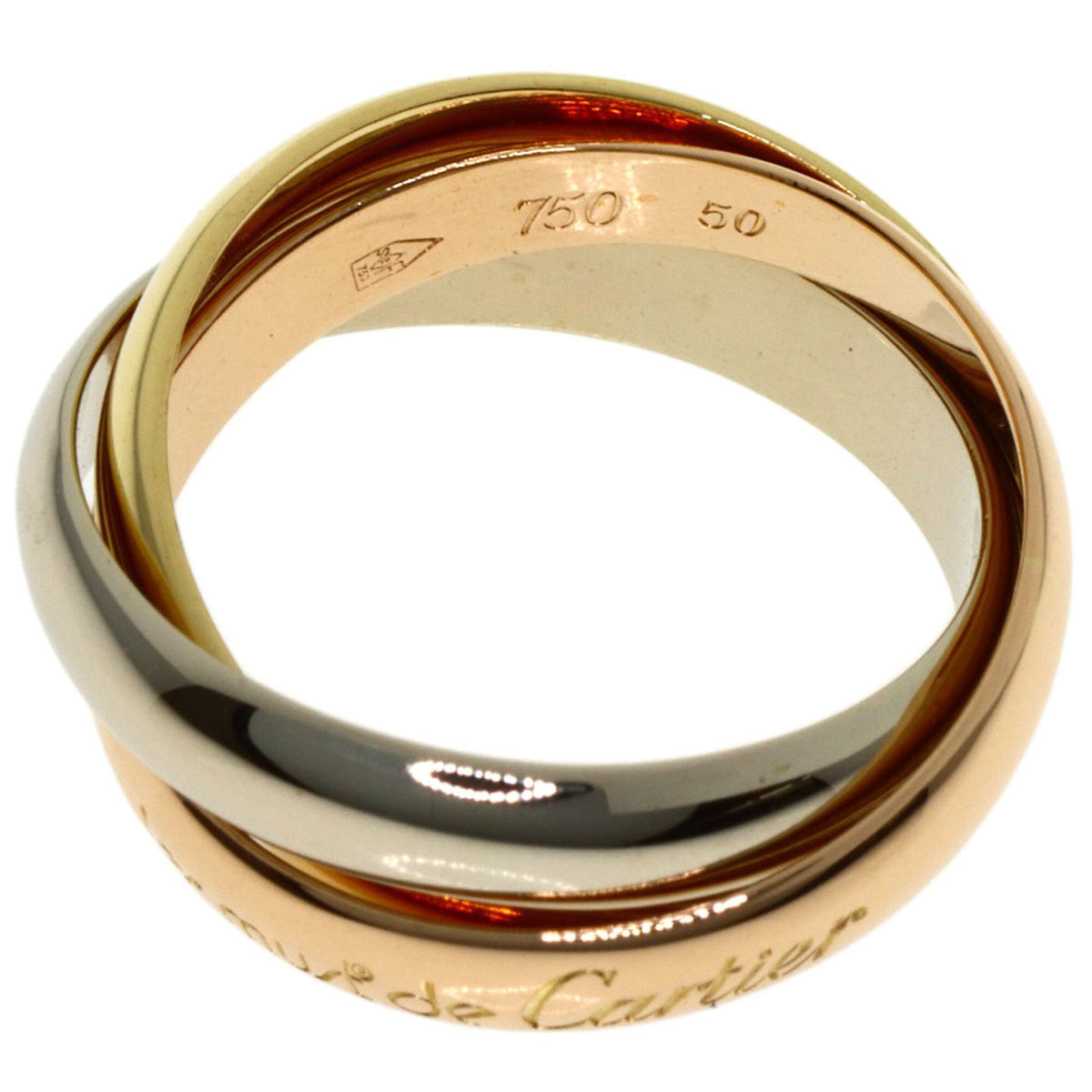 Cartier Trinity Pink White Yellow Band Ring (Pre-Owned)