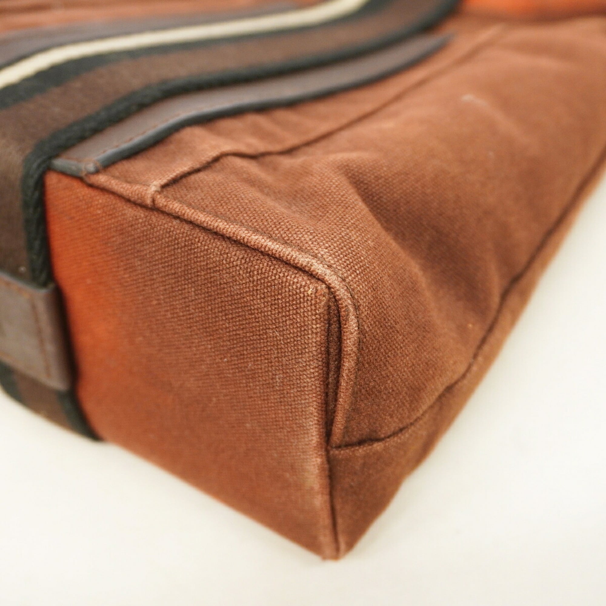 Hermes Brown Canvas Tote Bag (Pre-Owned)