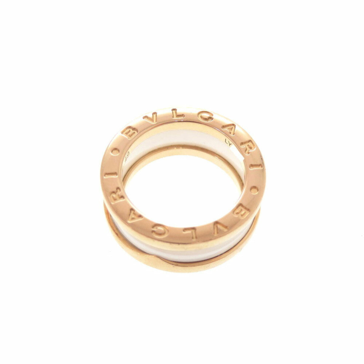Bvlgari Pink Gold White Pink Gold (18K) Ceramic Band Ring (Pre-Owned)