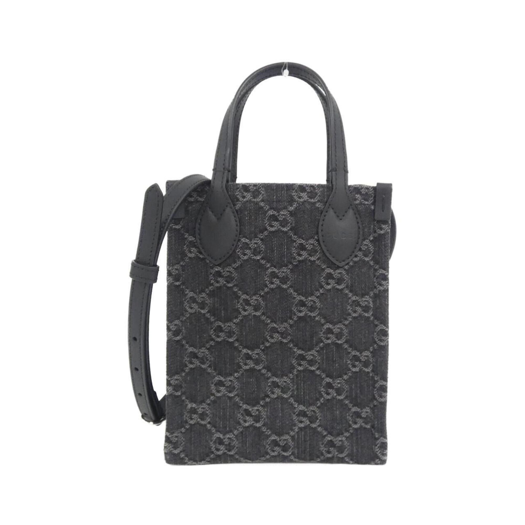 Gucci Ophidia Black Gray Denim Handbag (Pre-Owned)