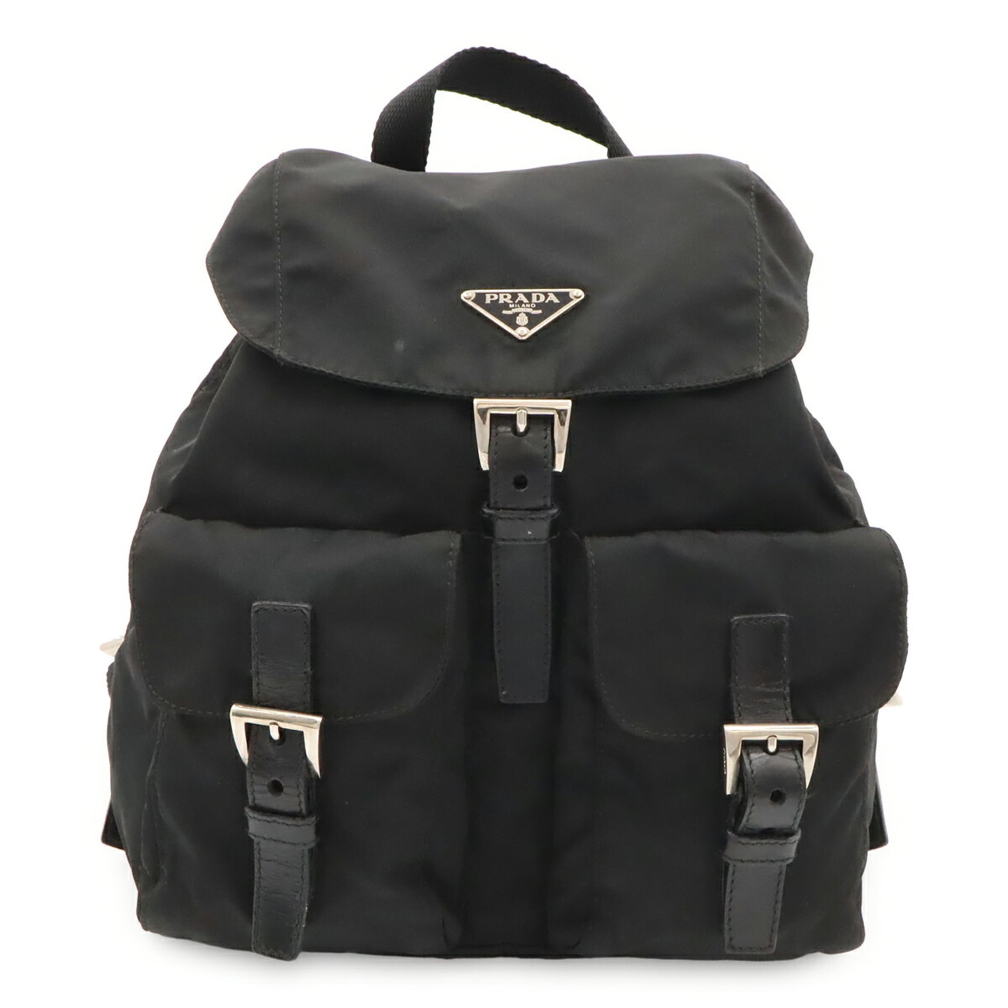 Prada Black Nero Nylon Leather Backpack (Pre-Owned)