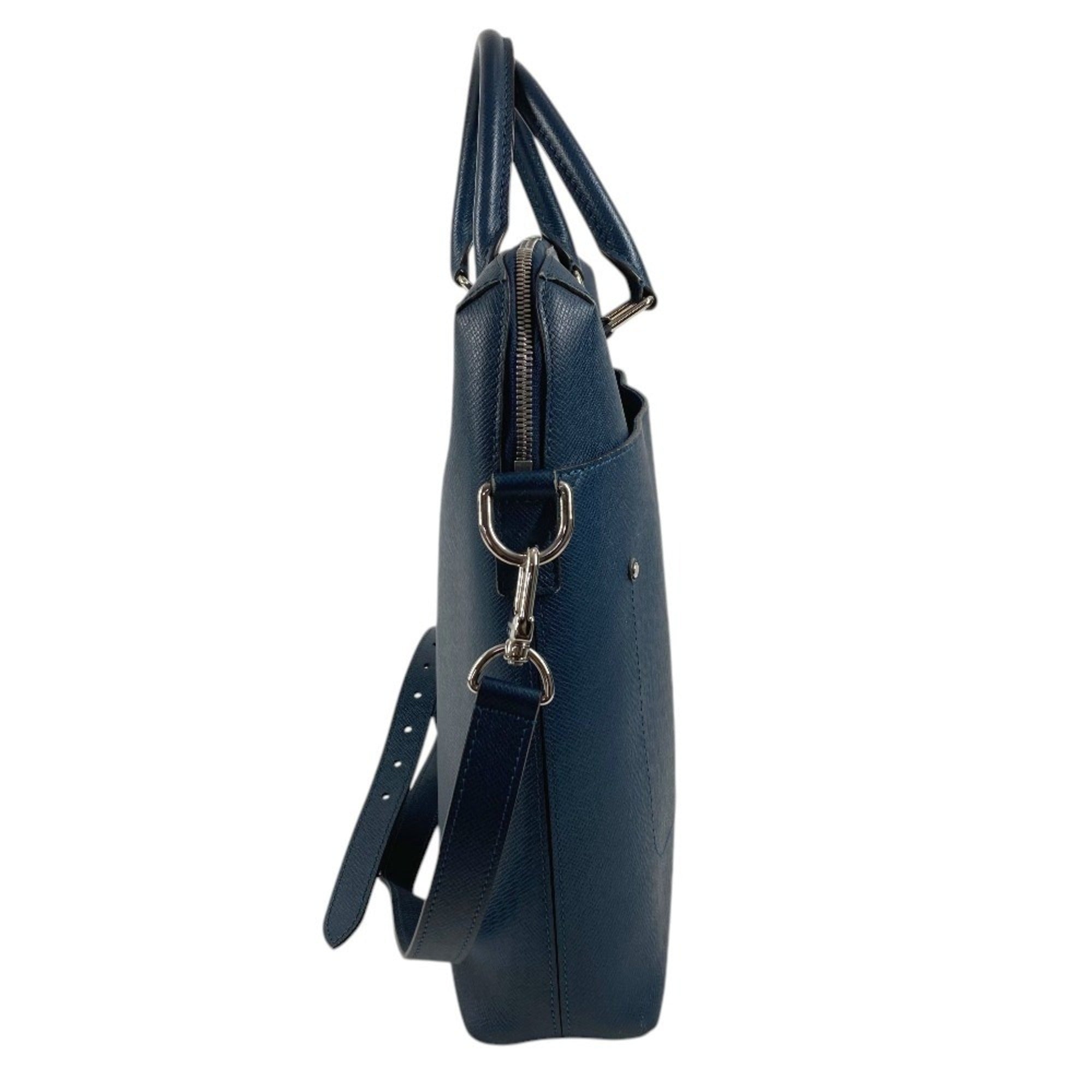 Louis Vuitton Blue Ocean Taiga Leather Leather Shoulder Bag Tote Bag (Pre-Owned)