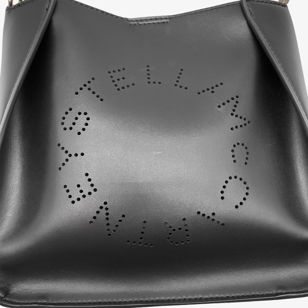 Stella Mccartney Black Faux Leather Shoulder Bag (Pre-Owned)