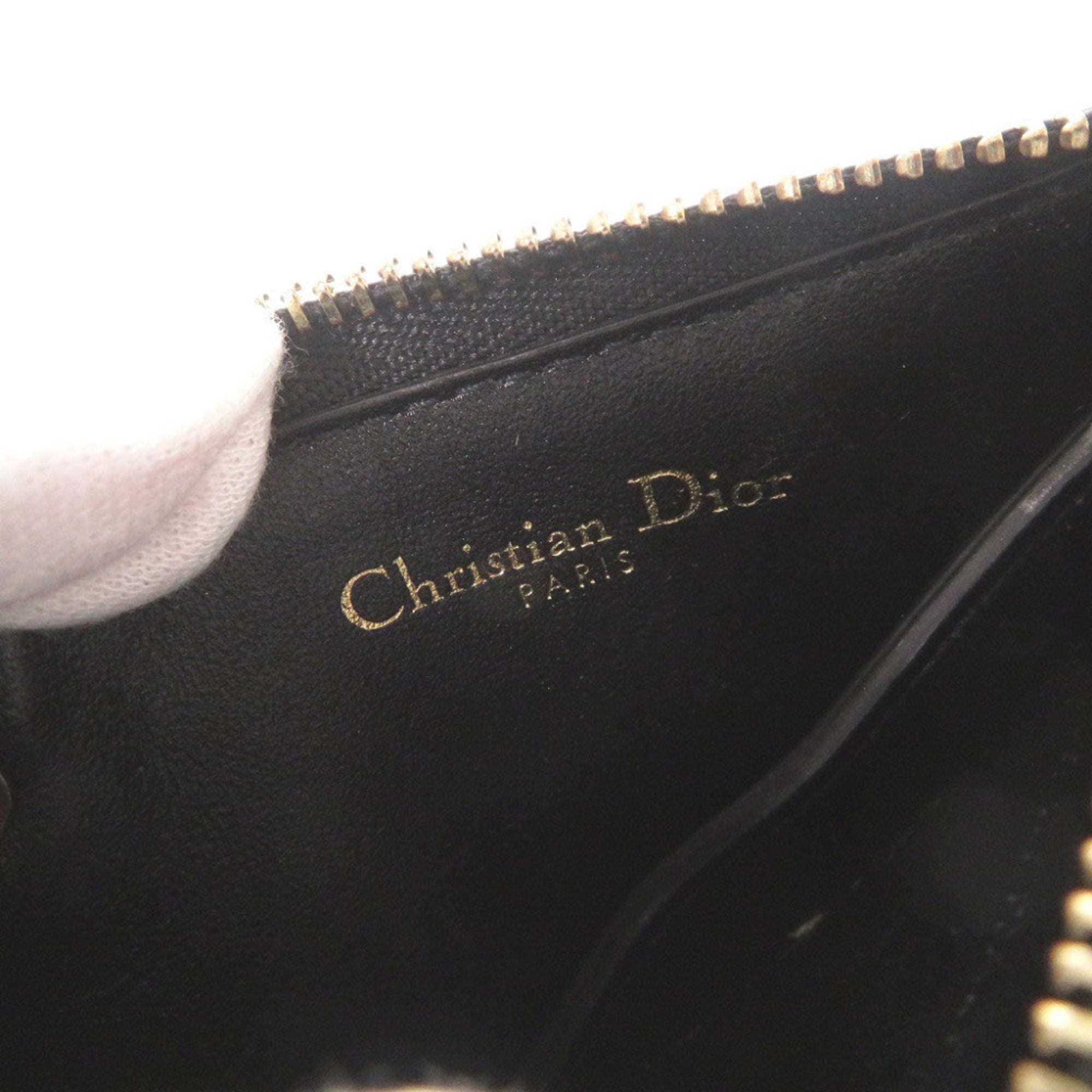 Christian Dior Black Leather Coin Purse/Coin Case (Pre-Owned)