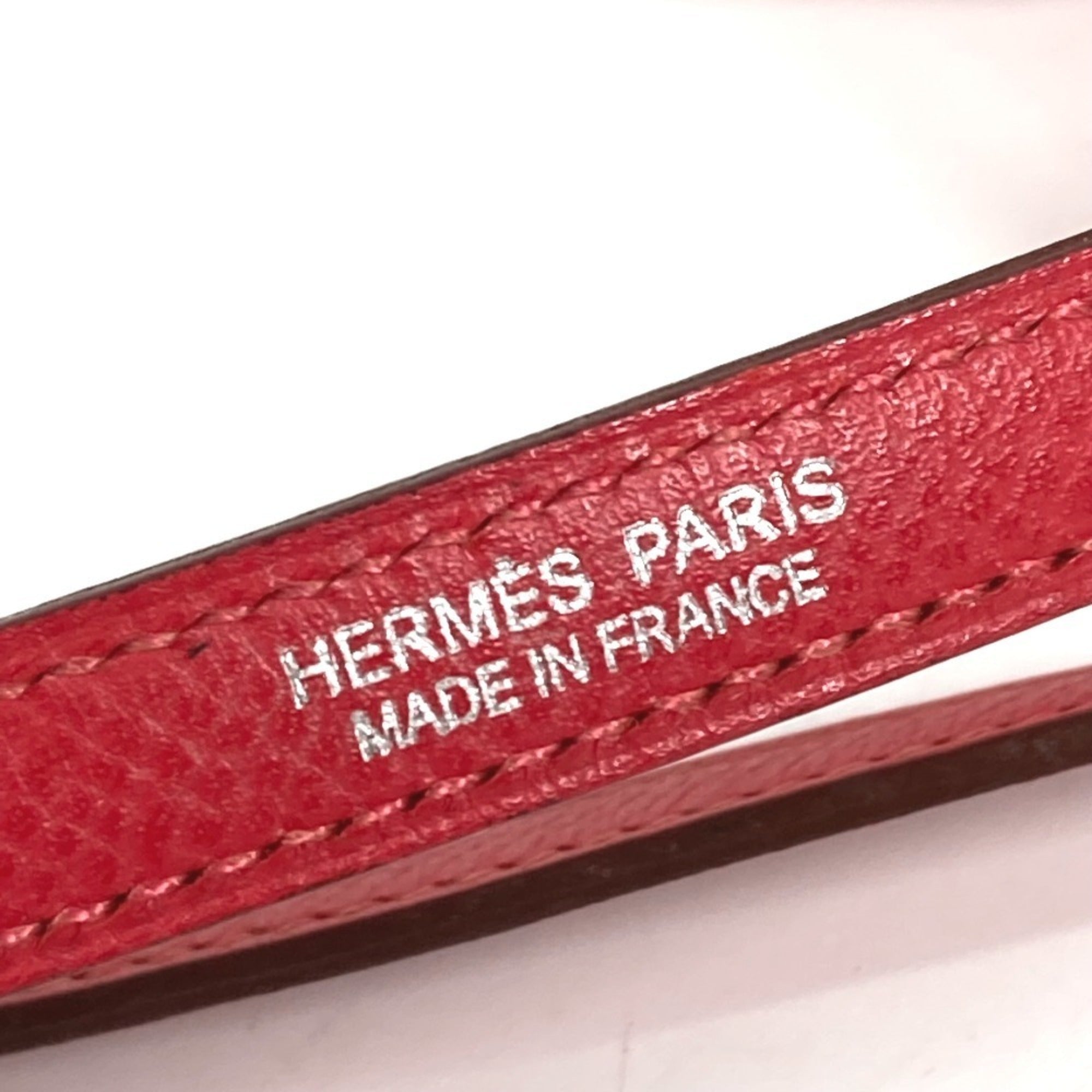Hermes Red Color Leather Handbag Shoulder Bag (Pre-Owned)