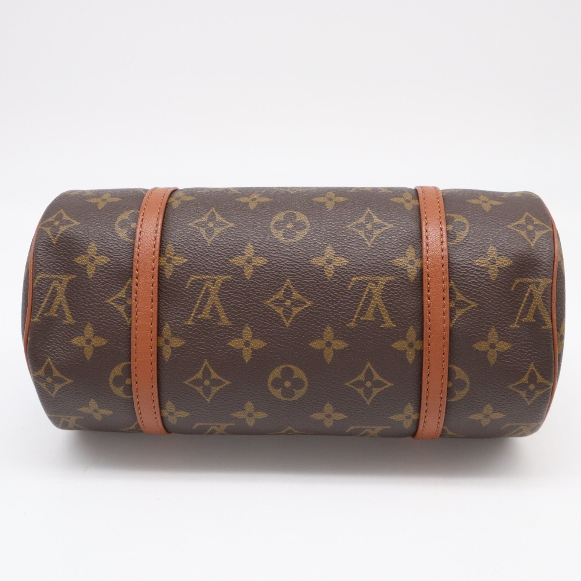 Louis Vuitton Beige Brown Coated Canvas Leather Handbag (Pre-Owned)