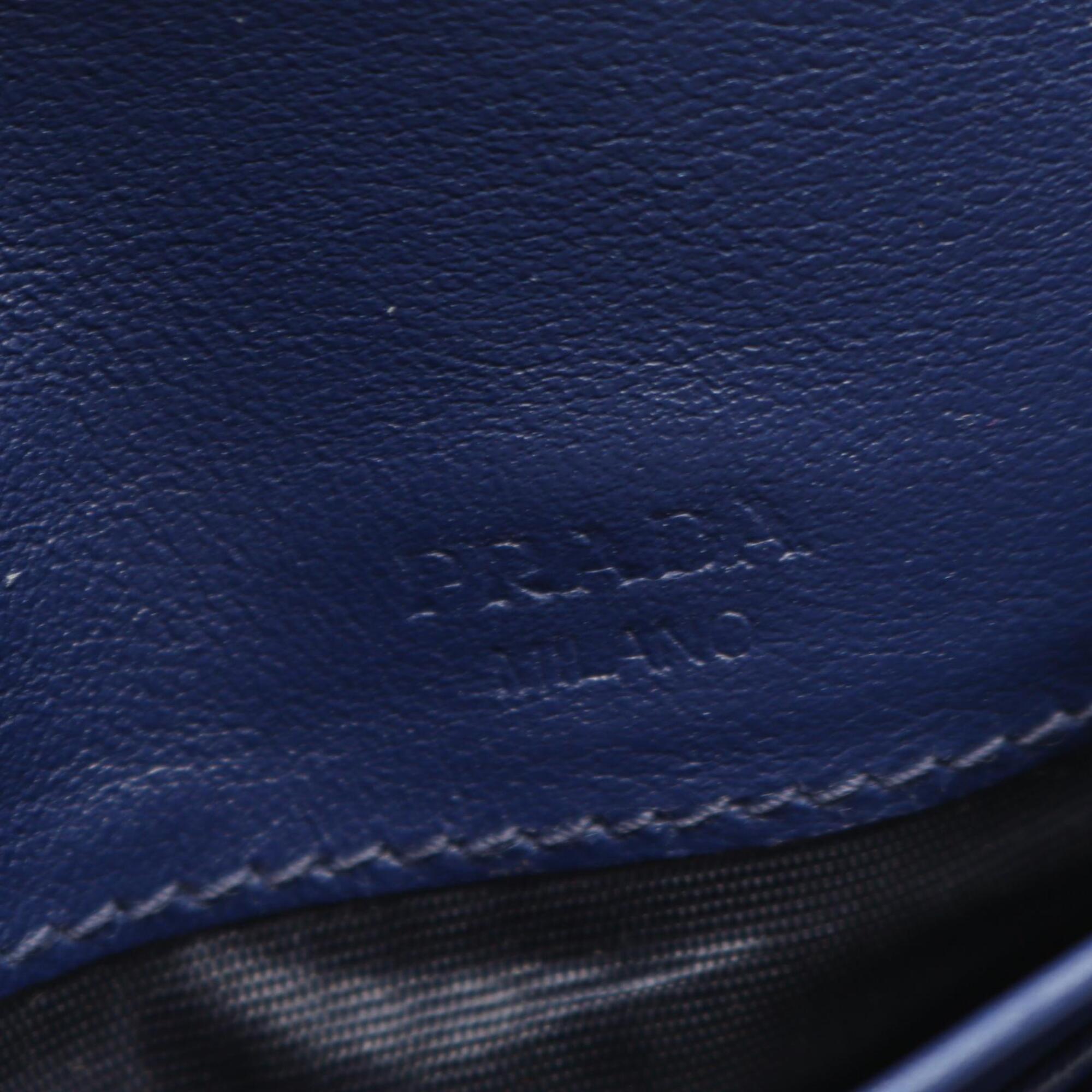 Prada Blue Nylon Leather Long Wallet (Bi-Fold) (Pre-Owned)