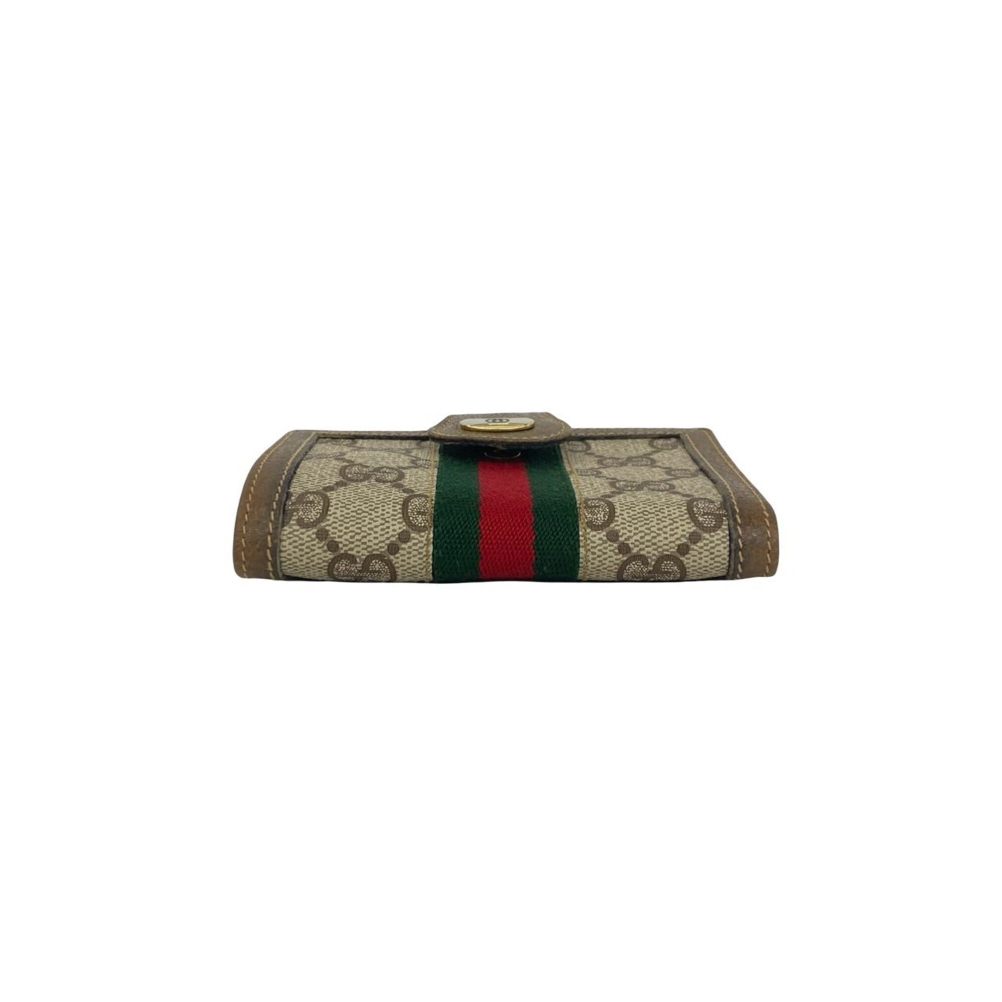 Gucci Brown Green Red Color Leather Pvc Wallet (Bi-Fold) (Pre-Owned)