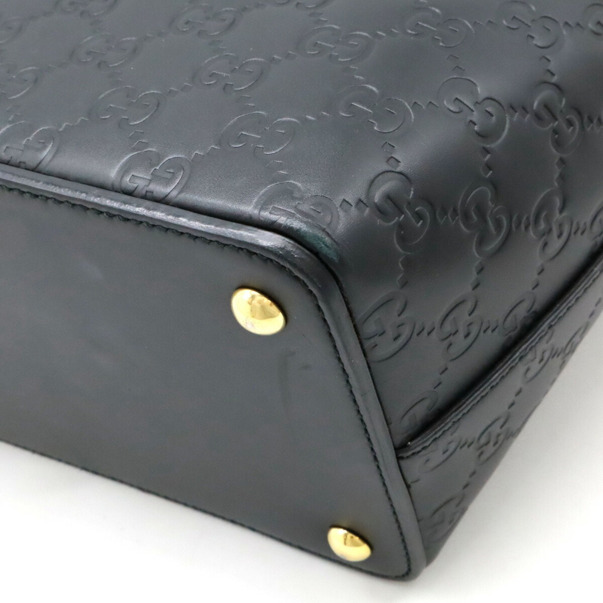 Gucci Black Leather Handbag Shoulder Bag Tote Bag (Pre-Owned)