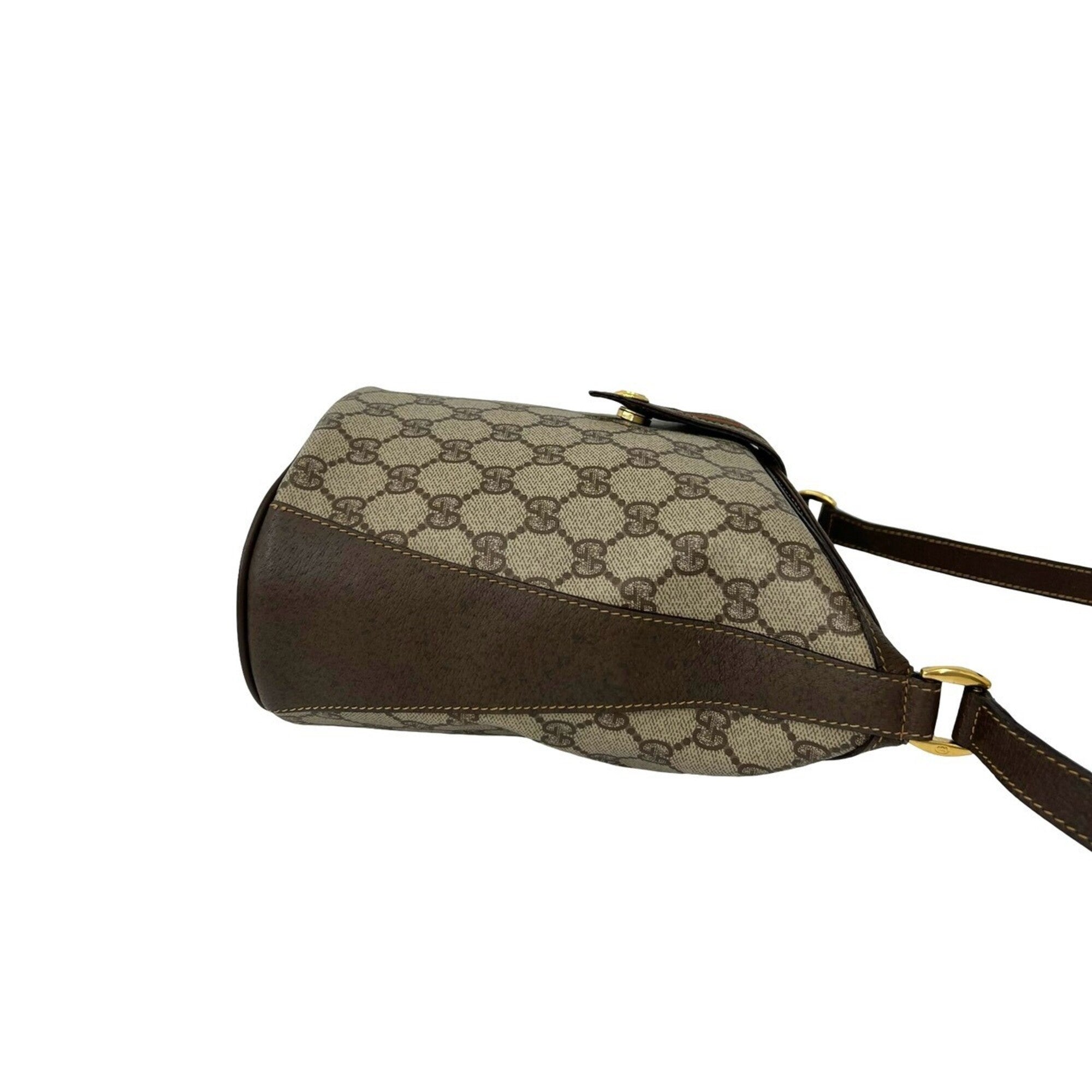 Gucci Brown Green Red Color Leather Pvc Pochette Shoulder Bag (Pre-Owned)