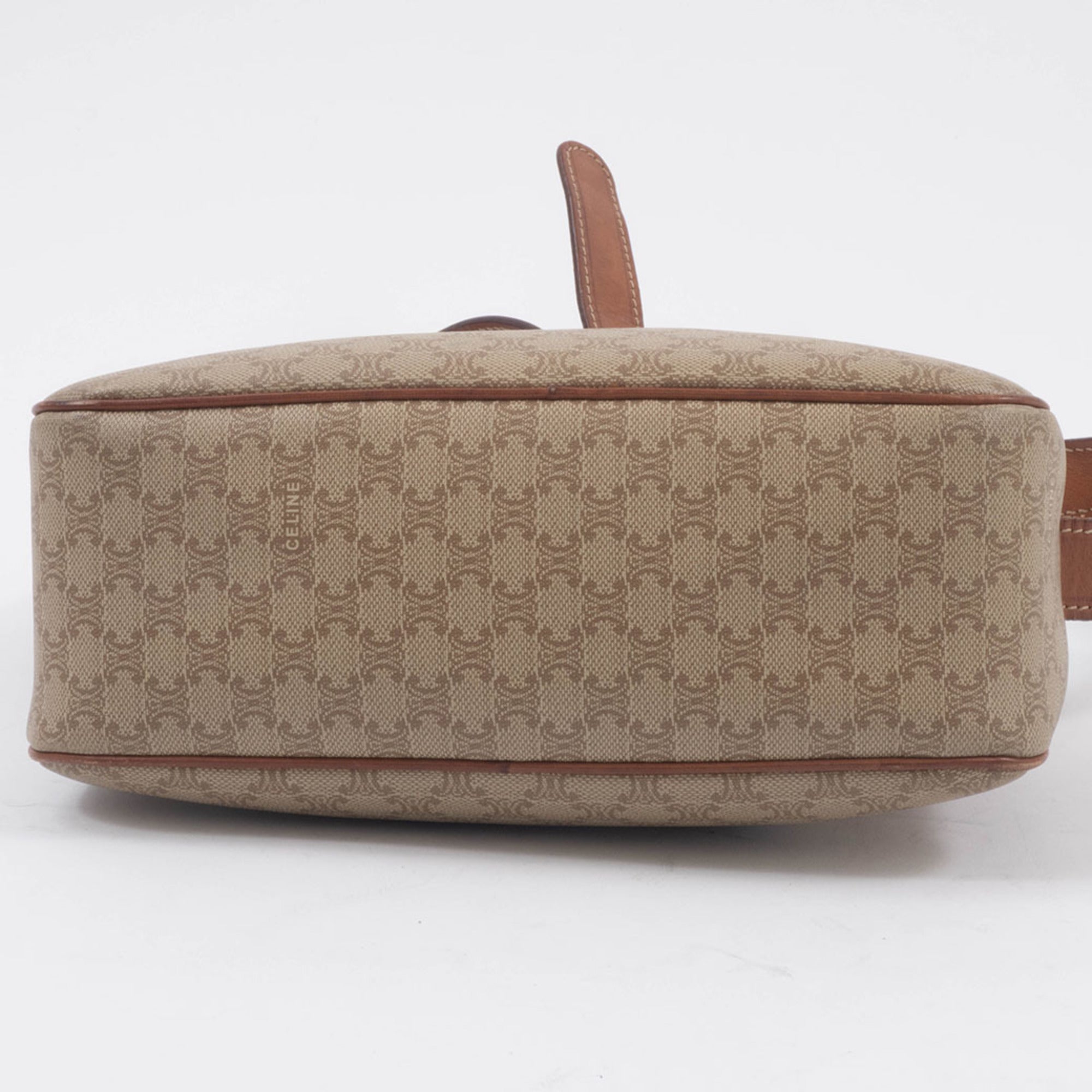 Celine Macadam Beige Brown Leather Pvc Shoulder Bag (Pre-Owned)