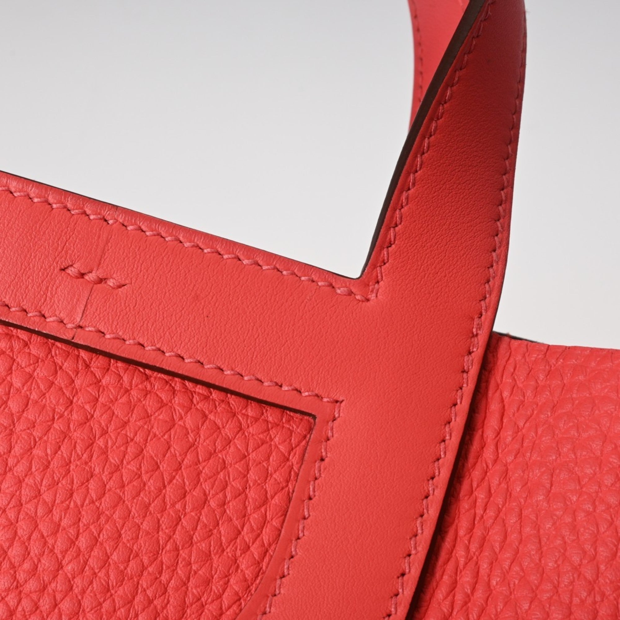 Hermes Orange Red Orange Taurillon Clemence Leather Handbag (Pre-Owned)