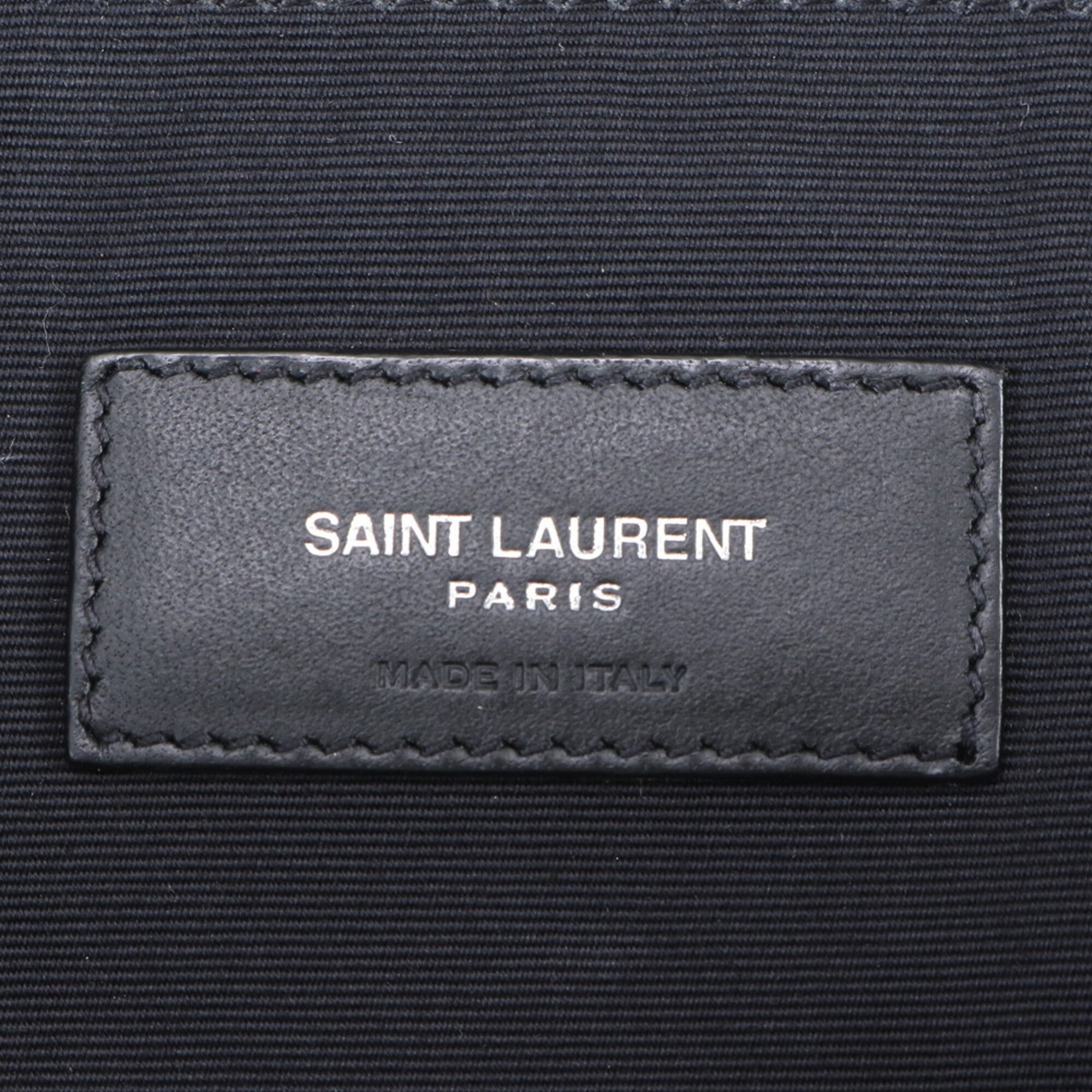 Saint Laurent Black Green Khaki Leather Nylon Pouch Shoulder Bag Sling Bag (Pre-Owned)