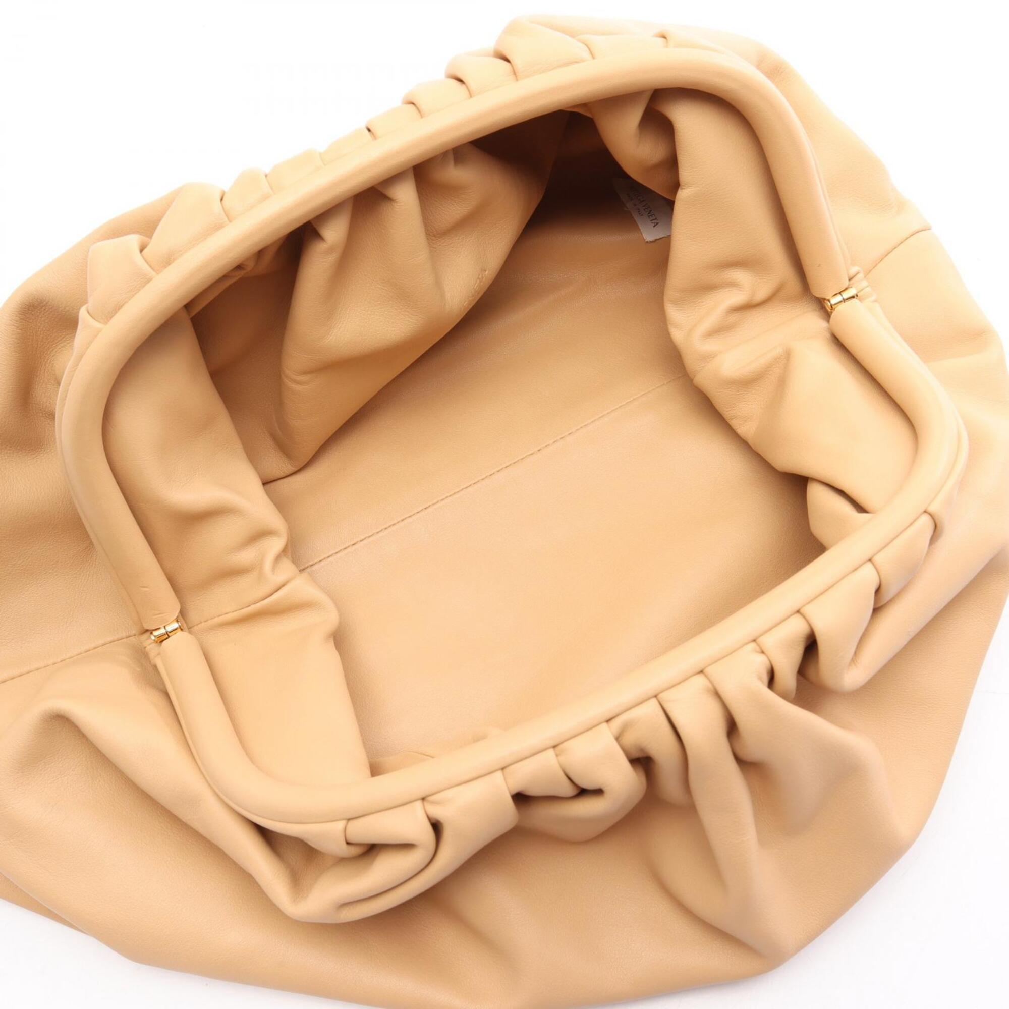 Bottega Veneta Beige Leather Clutch Bag Handbag Pouch (Pre-Owned)