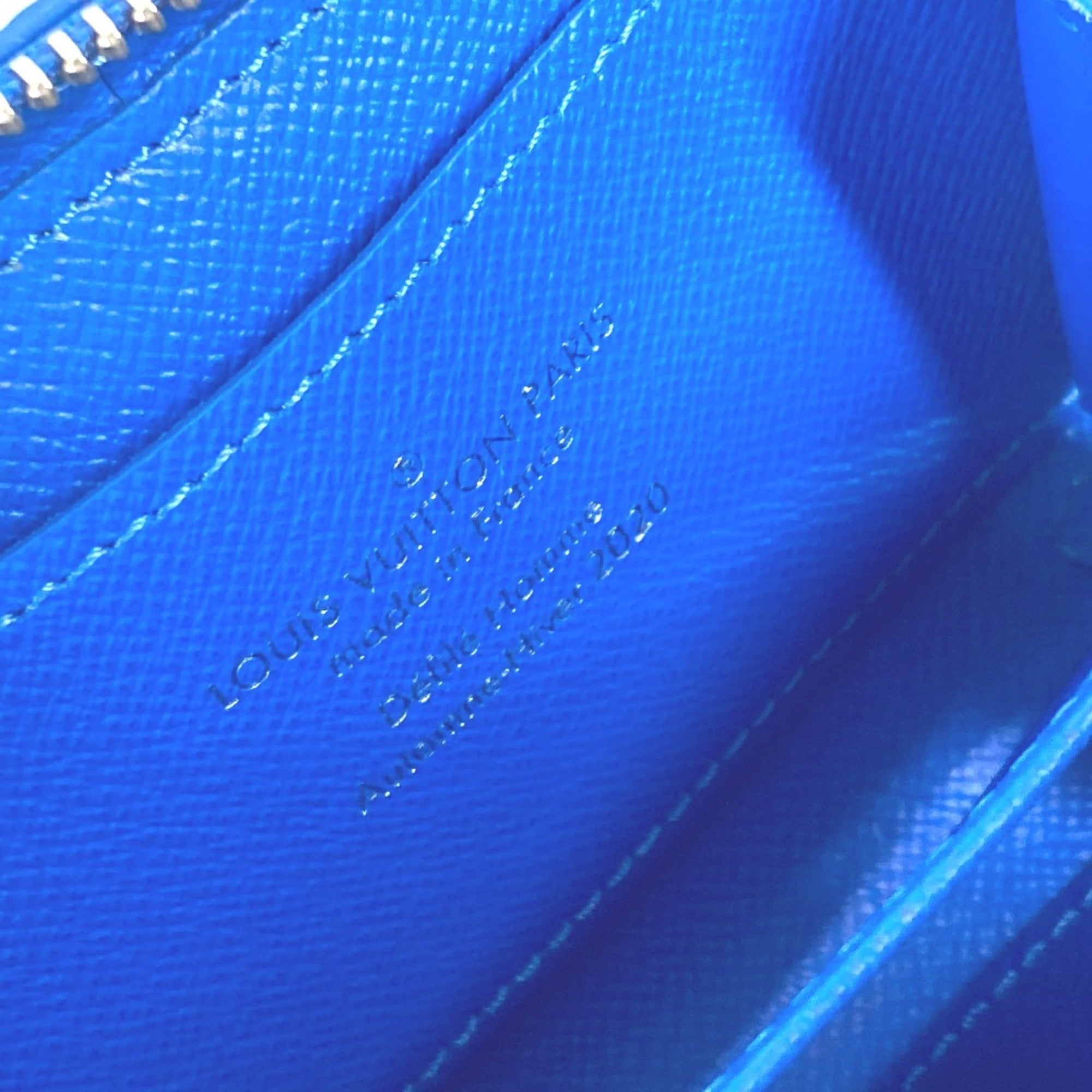 Louis Vuitton Blue White Leather Coin Purse/Coin Case (Pre-Owned)