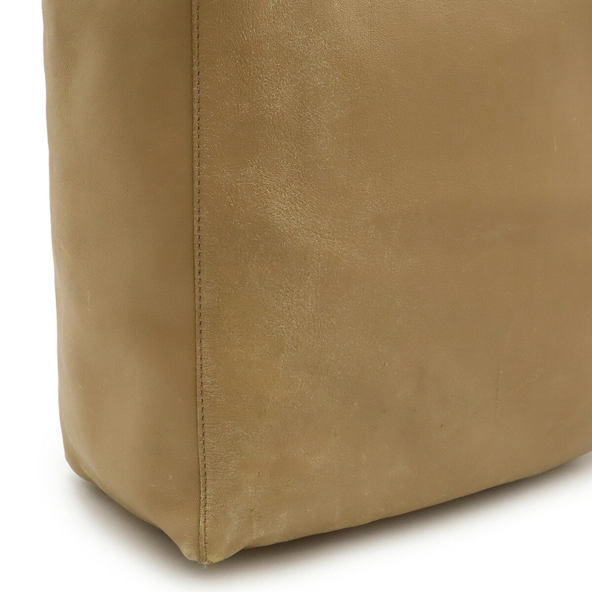 Celine Beige Leather Shoulder Bag Tote Bag (Pre-Owned)
