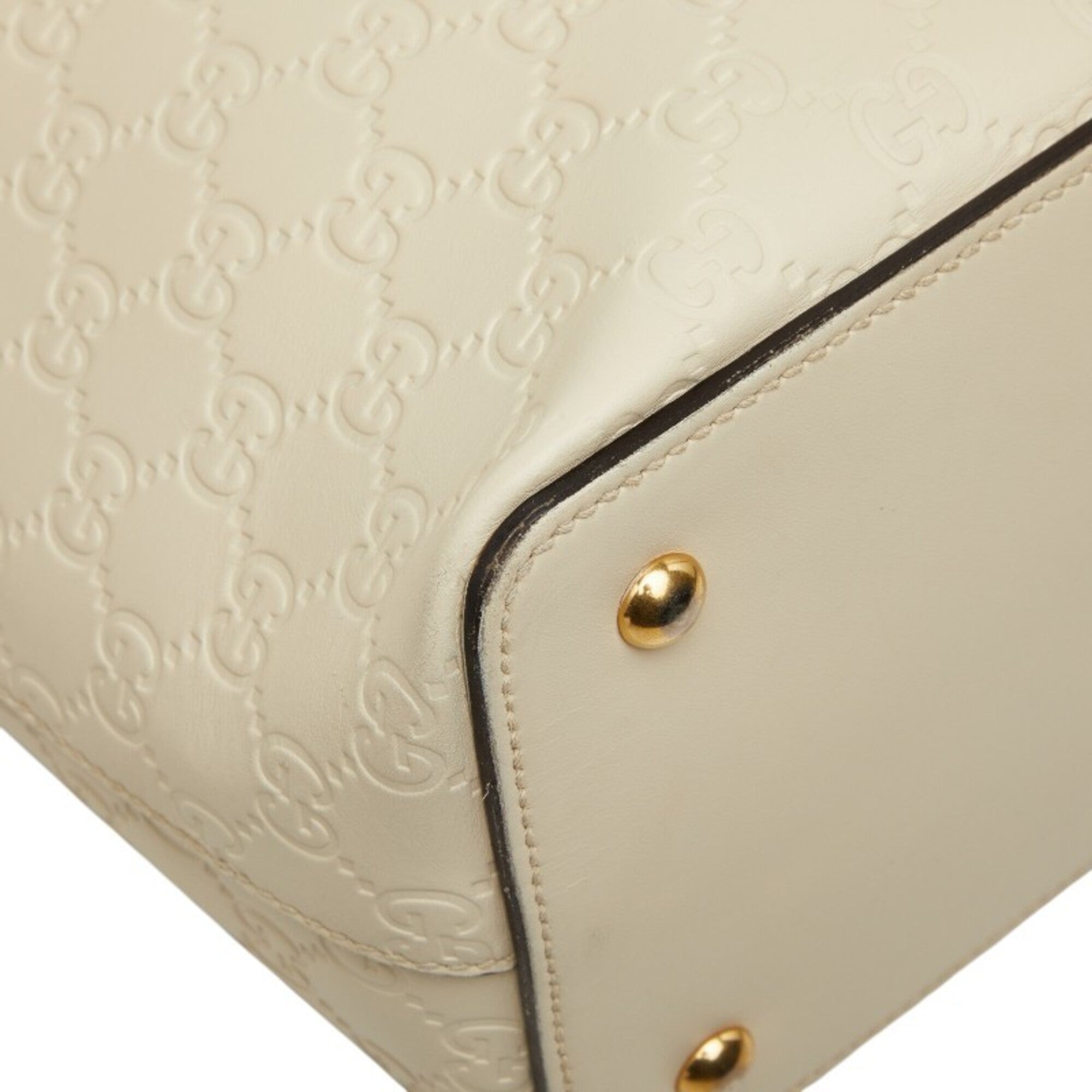 Gucci White Leather Handbag Shoulder Bag (Pre-Owned)