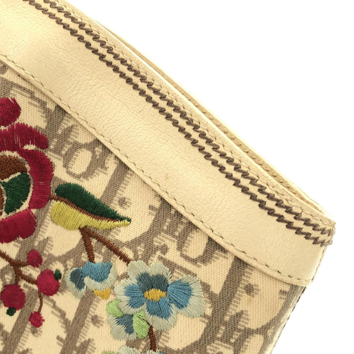 Christian Dior Ivory Multi-Color Canvas Handbag (Pre-Owned)